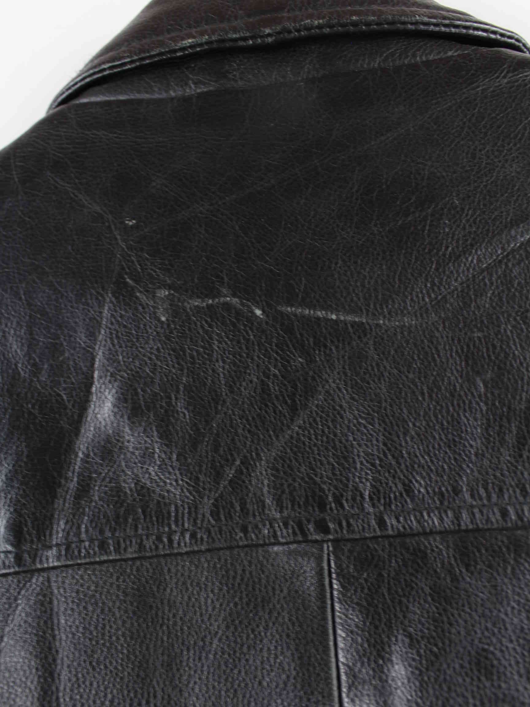 Skipper 90s Vintage Leder College Jacke Schwarz XXL (detail image 6)