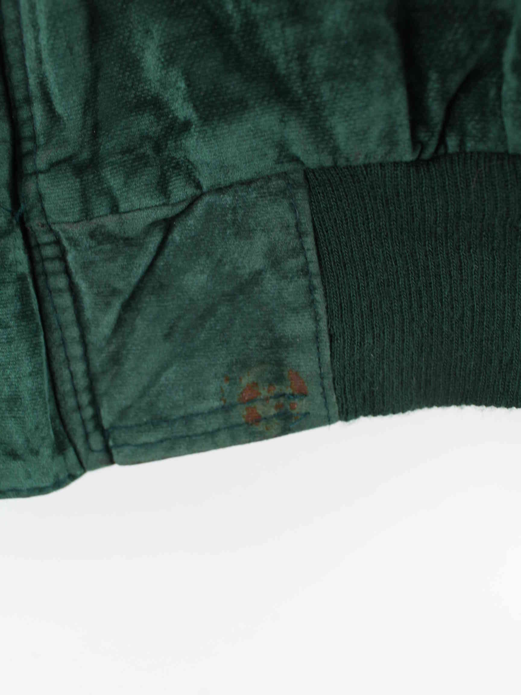 Vintage 90s Aztek Suede Bomber Jacke Grün XL (detail image 2)