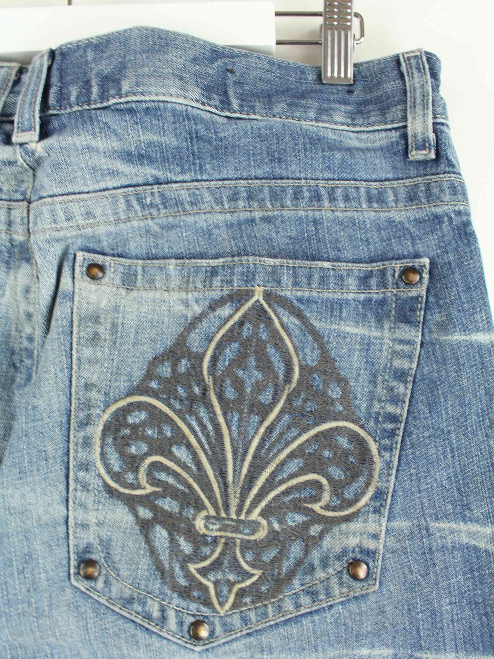 Vintage y2k Embroidered Jeans Blau W32 L32 (detail image 5)