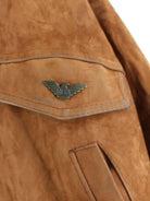 Vintage y2k Suede Bomber Jacke Braun L (detail image 3)