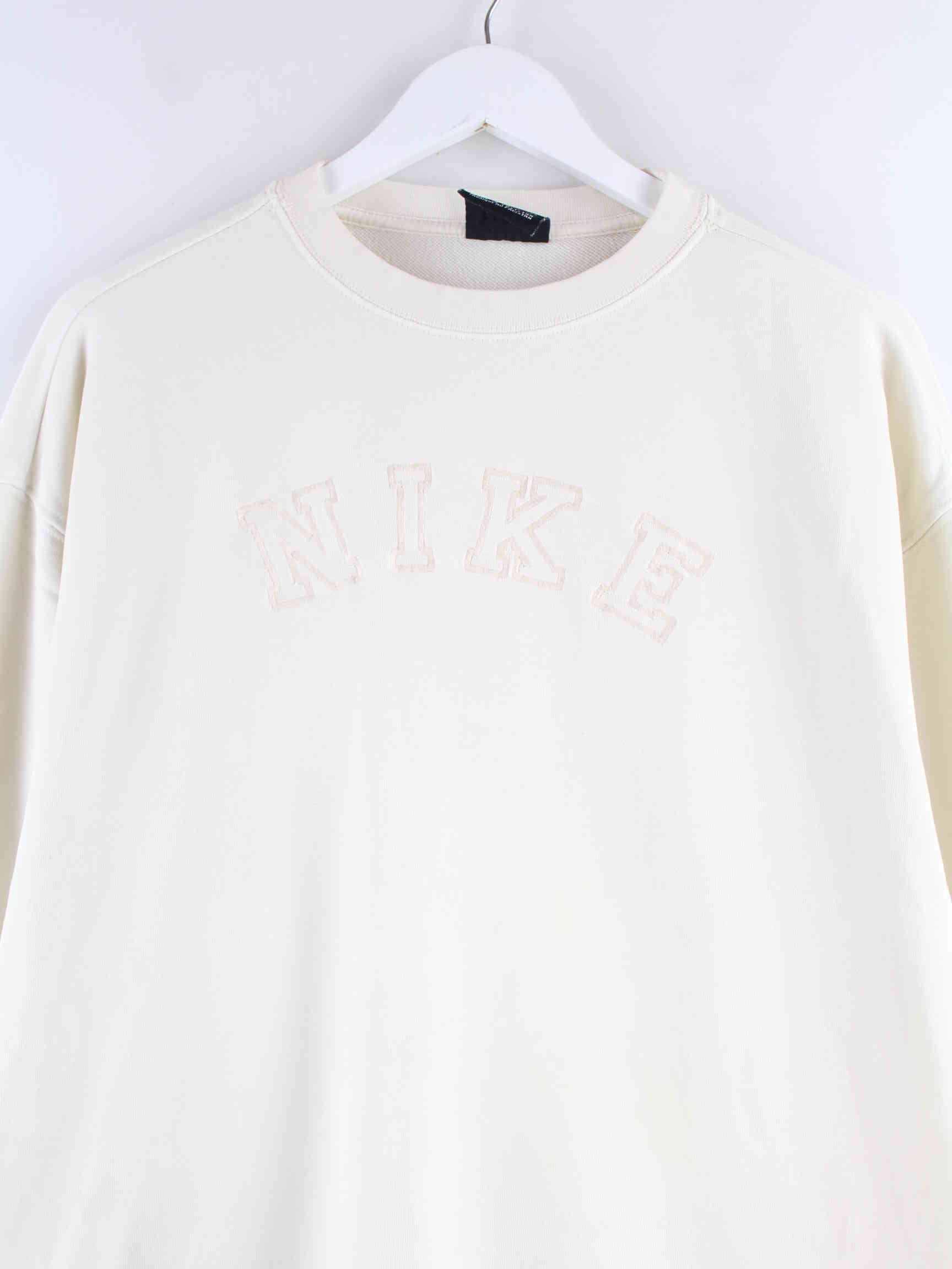 Nike Damen Oversized Embroidered Sweater Beige S (detail image 1)