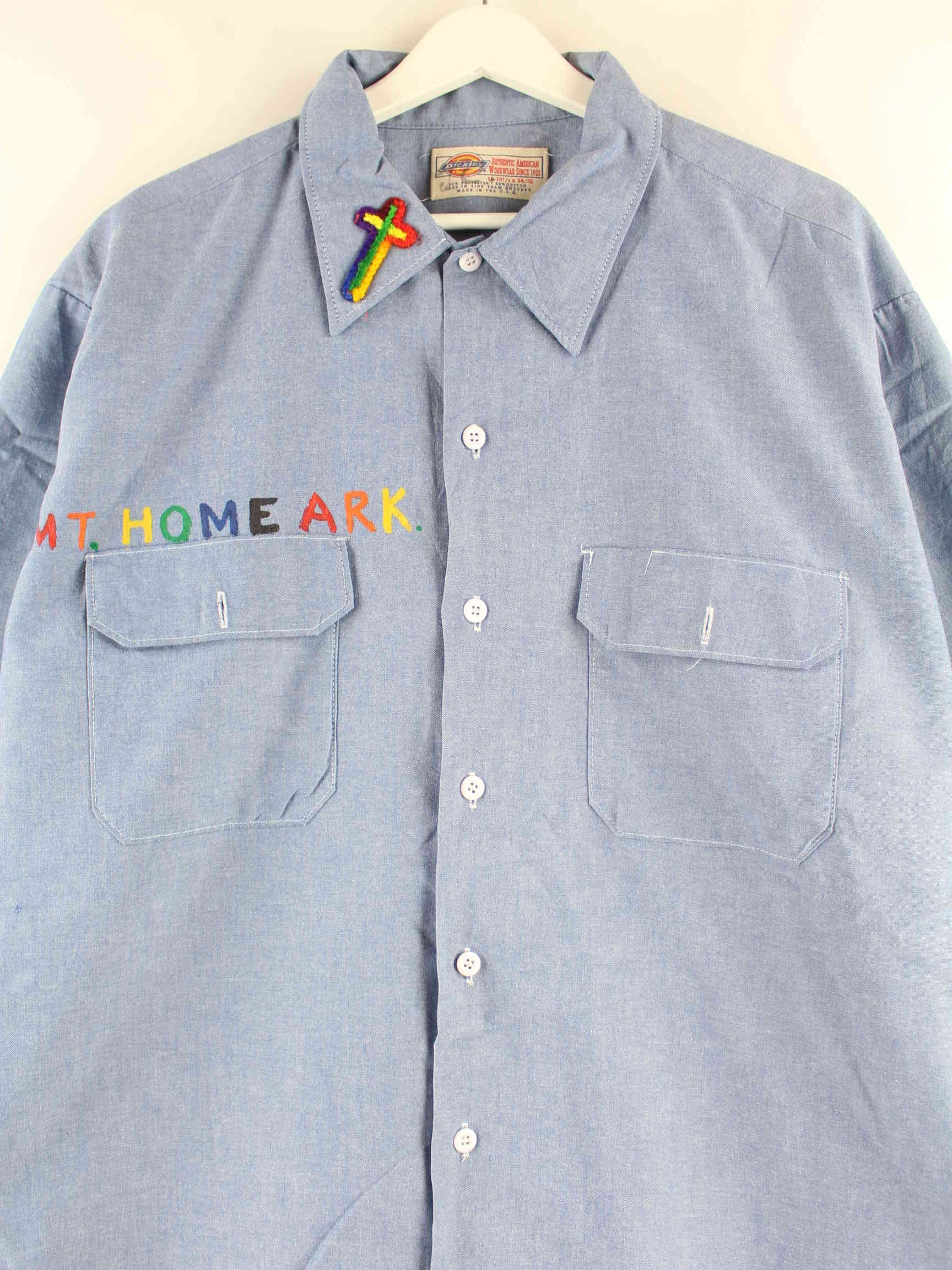 Dickies y2k Painted Kurzarm Hemd Blau 3XL (detail image 1)