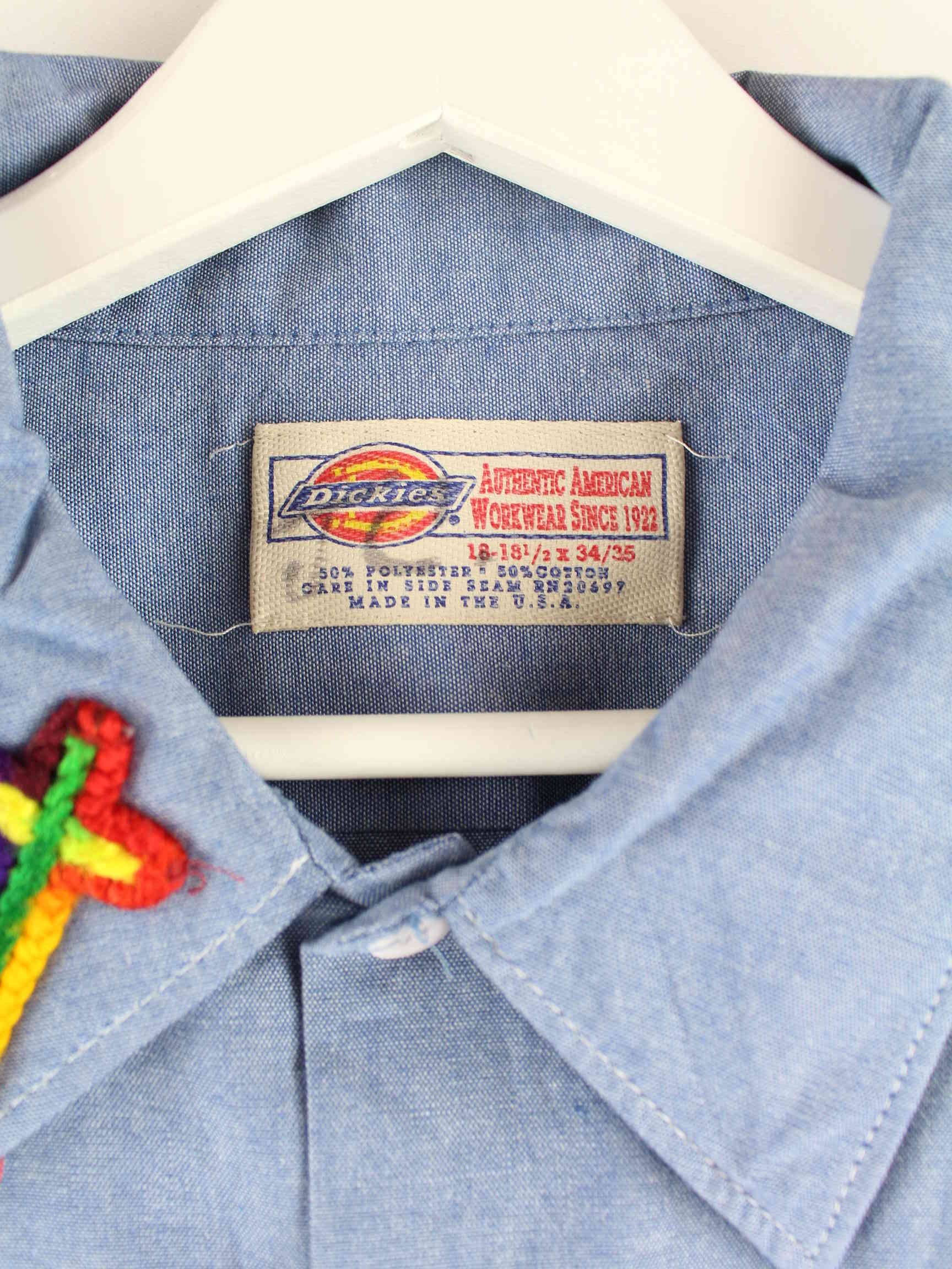 Dickies y2k Painted Kurzarm Hemd Blau 3XL (detail image 2)