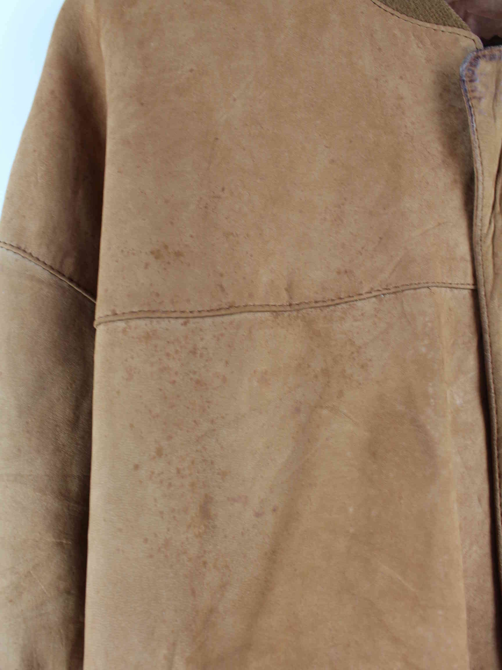 Vintage y2k Suede Bomber Jacke Braun L (detail image 2)