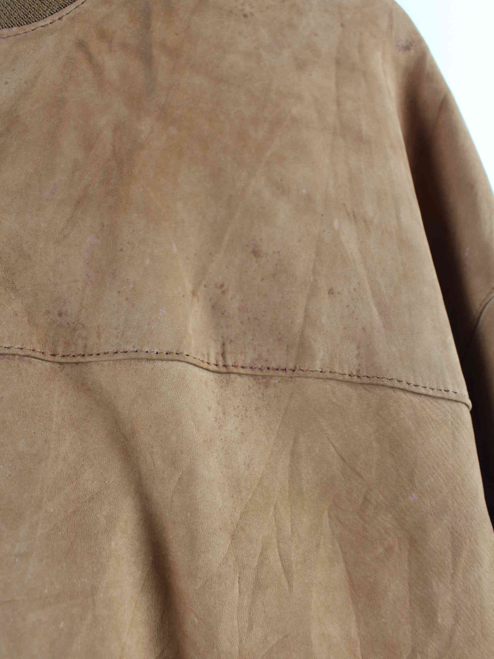 Vintage y2k Suede Bomber Jacke Braun L (detail image 3)