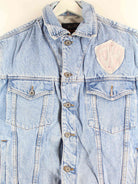 Johnny Hallyday 90s Vintage Embroidered Denim Weste Blau S (detail image 1)