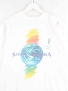 Vintage 90s World Print Single Stitch T-Shirt Weiß S (detail image 1)