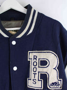 Vintage 80s Roots Leder College Jacke Blau XXL (detail image 5)