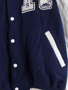 Vintage 80s Roots Leder College Jacke Blau XXL (detail image 6)