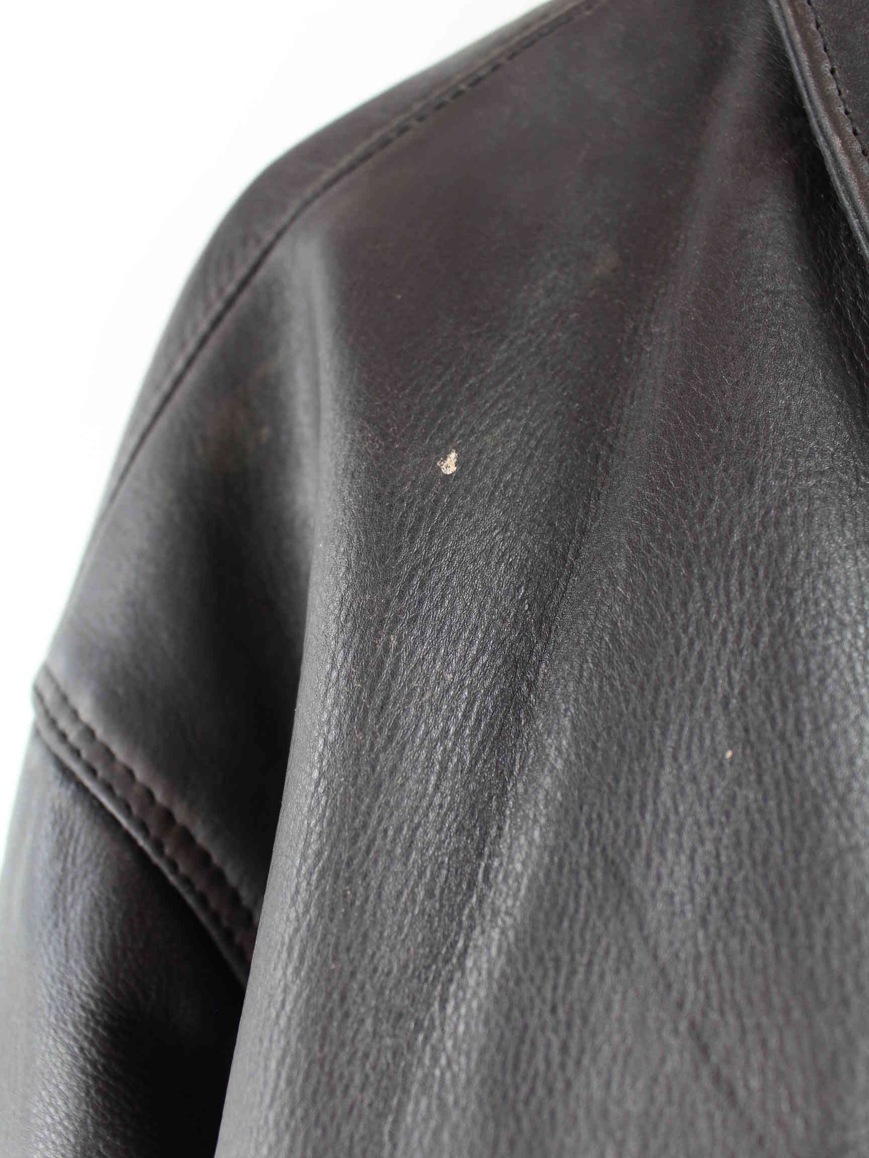 Vintage 90s Bomb Boogie Leder Jacke Braun XL (detail image 3)