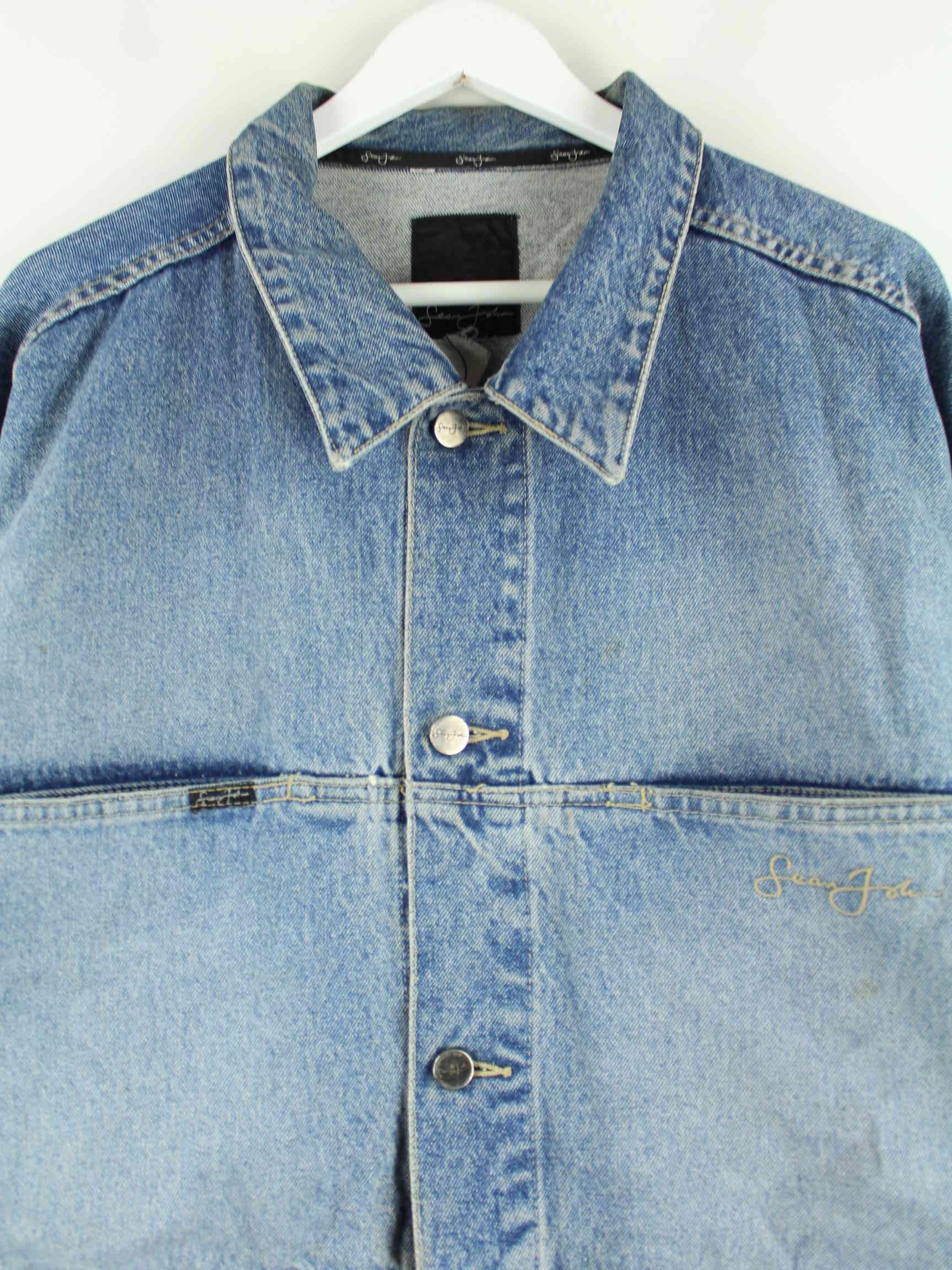 Sean John 00s Embroidered Jeans Jacke Blau 3XL (detail image 1)