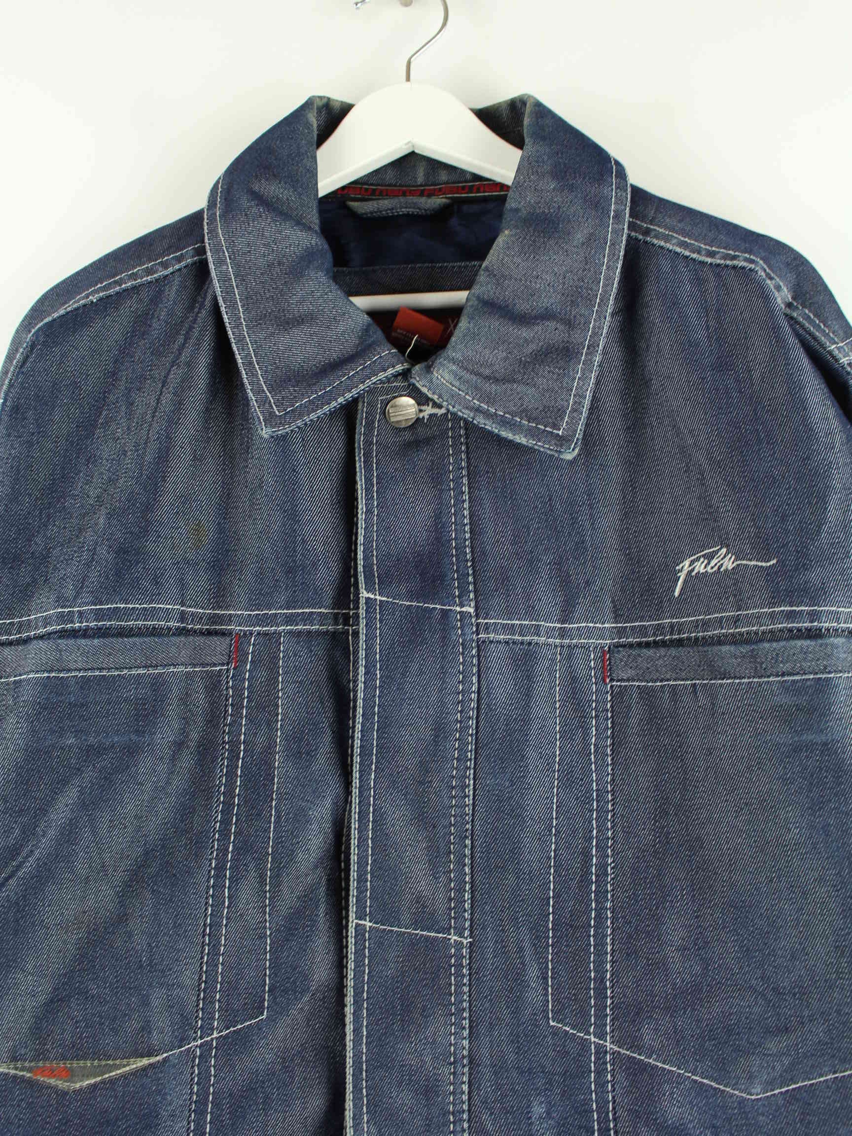 Fubu 00s Embroidered Jeans Jacke Blau XXL (detail image 1)