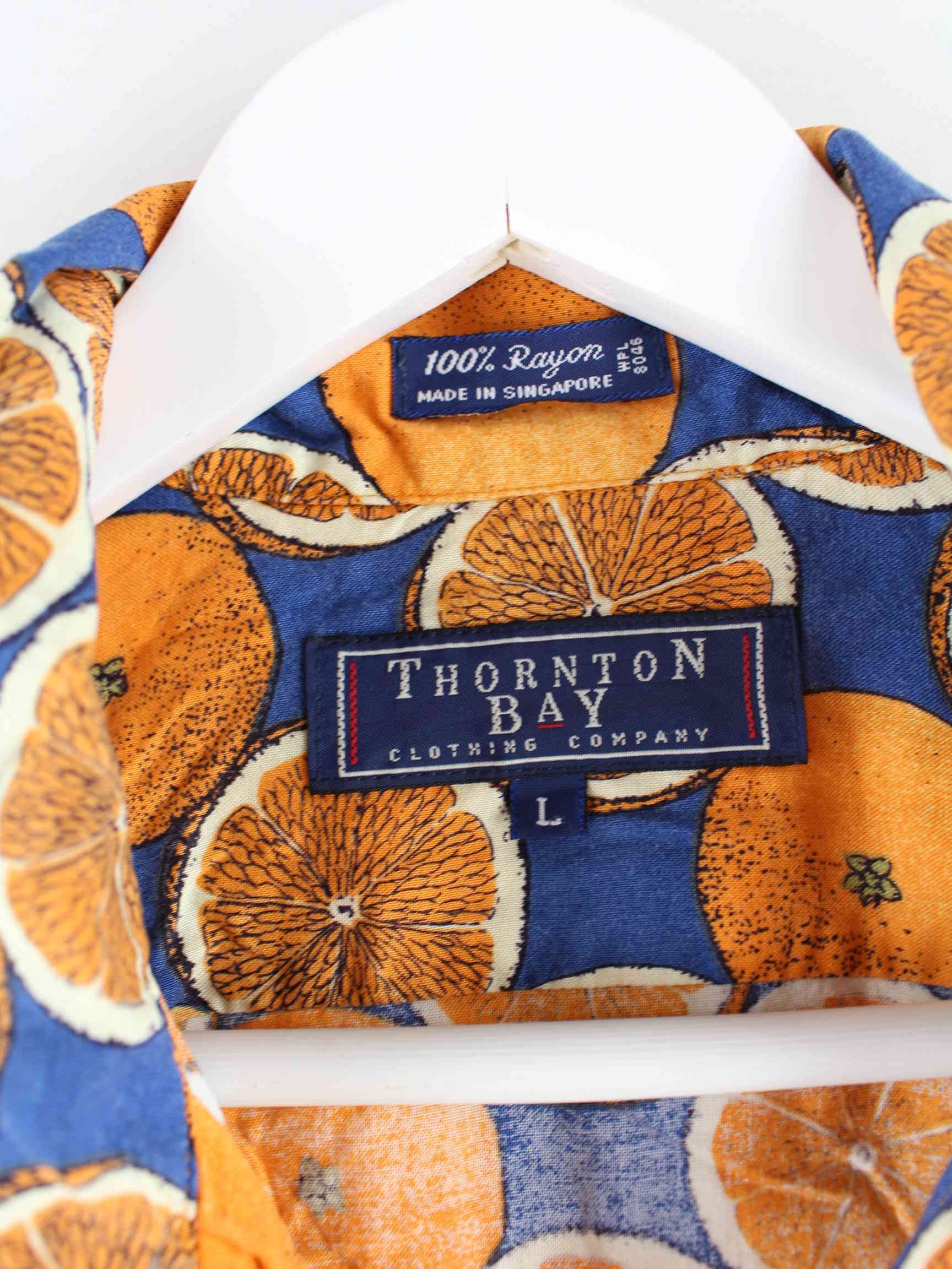 Vintage 90s Orange Pattern Hawaii Hemd Orange L (detail image 2)