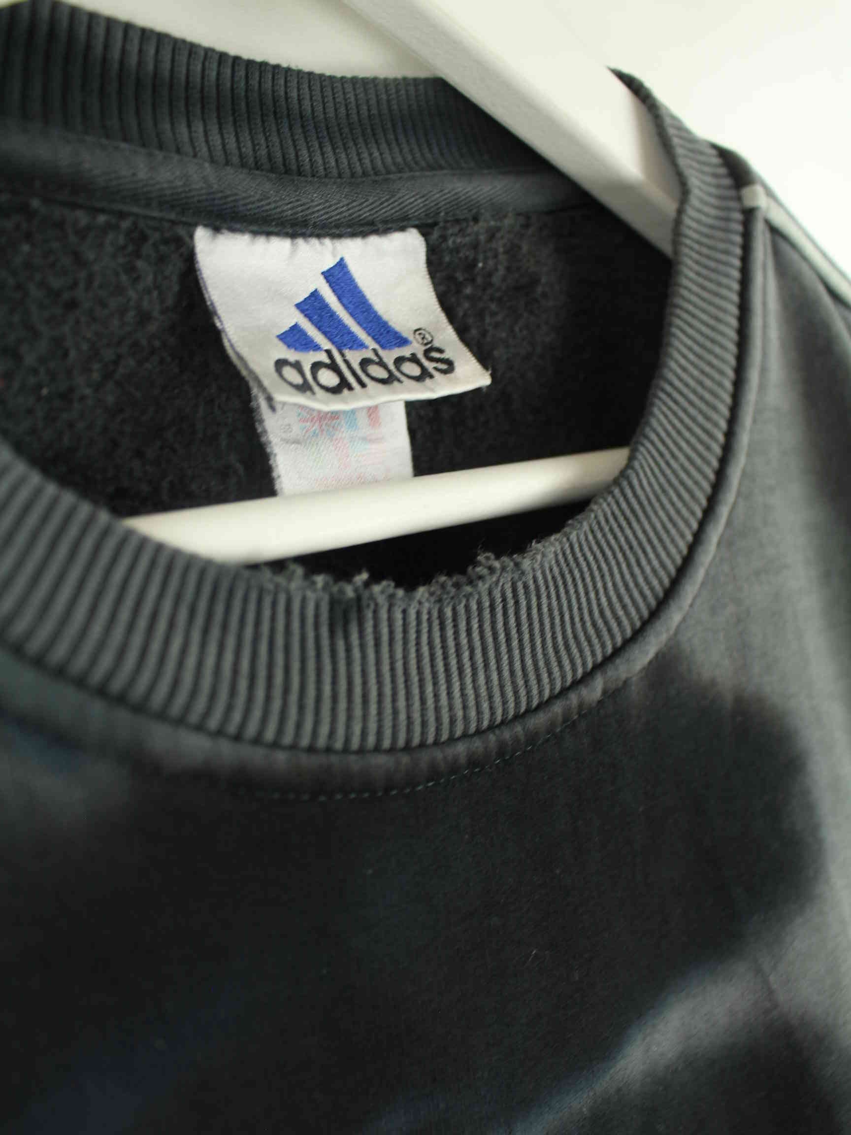 Adidas 90s Vintage Big Logo Embroidered Tie Dye Sweater Grau M (detail image 3)