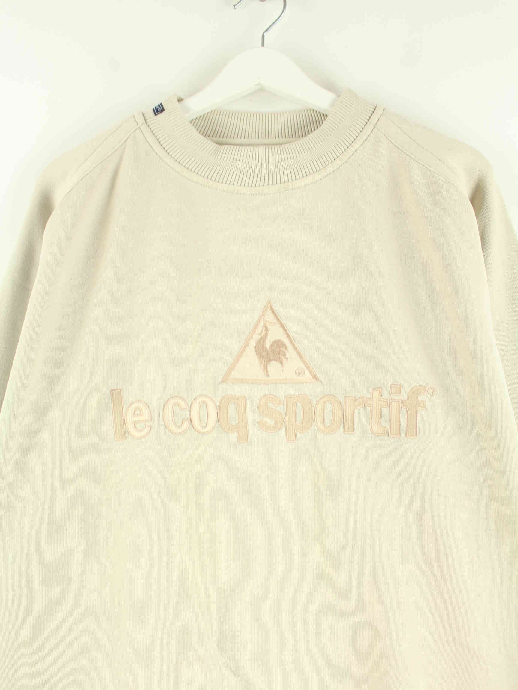 Le Coq Sportif 90s Vintage Embroidered Sweater Beige L (detail image 1)