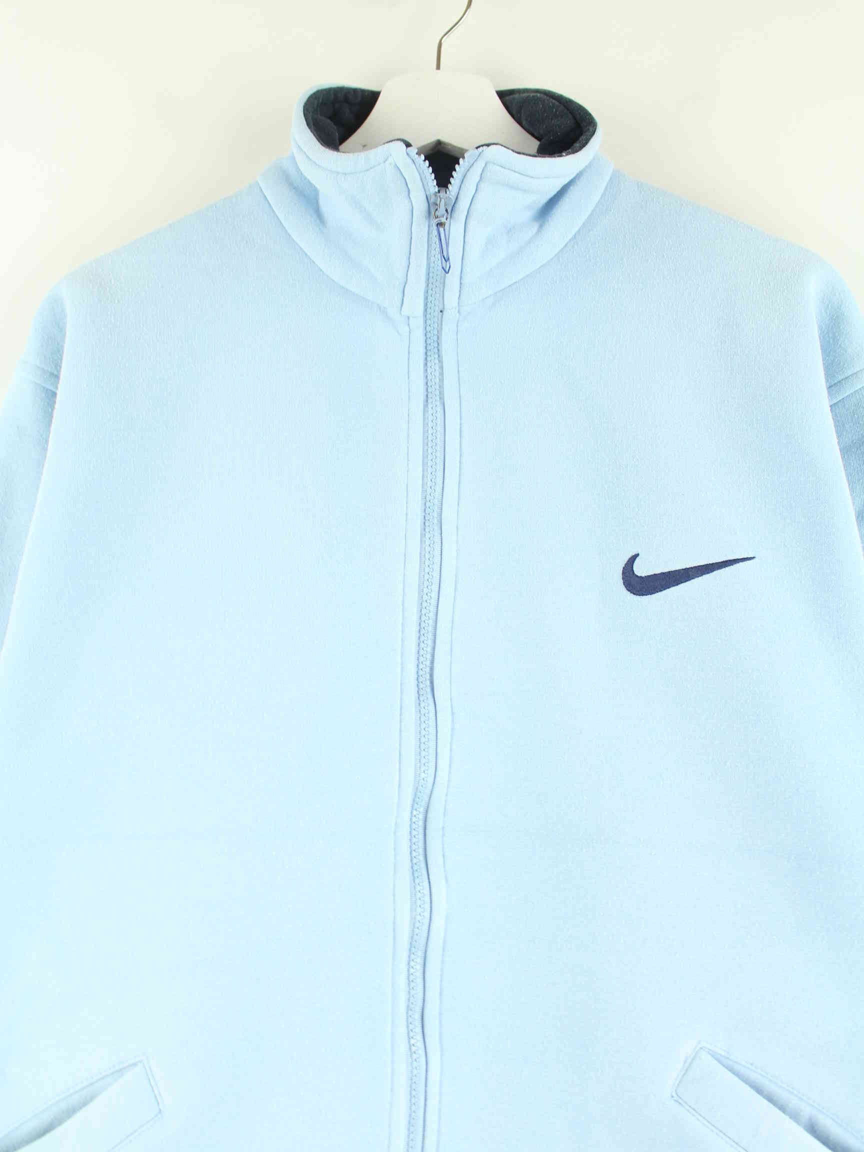 Nike 90s Vintage Embroidered Sweatjacke Blau L (detail image 1)