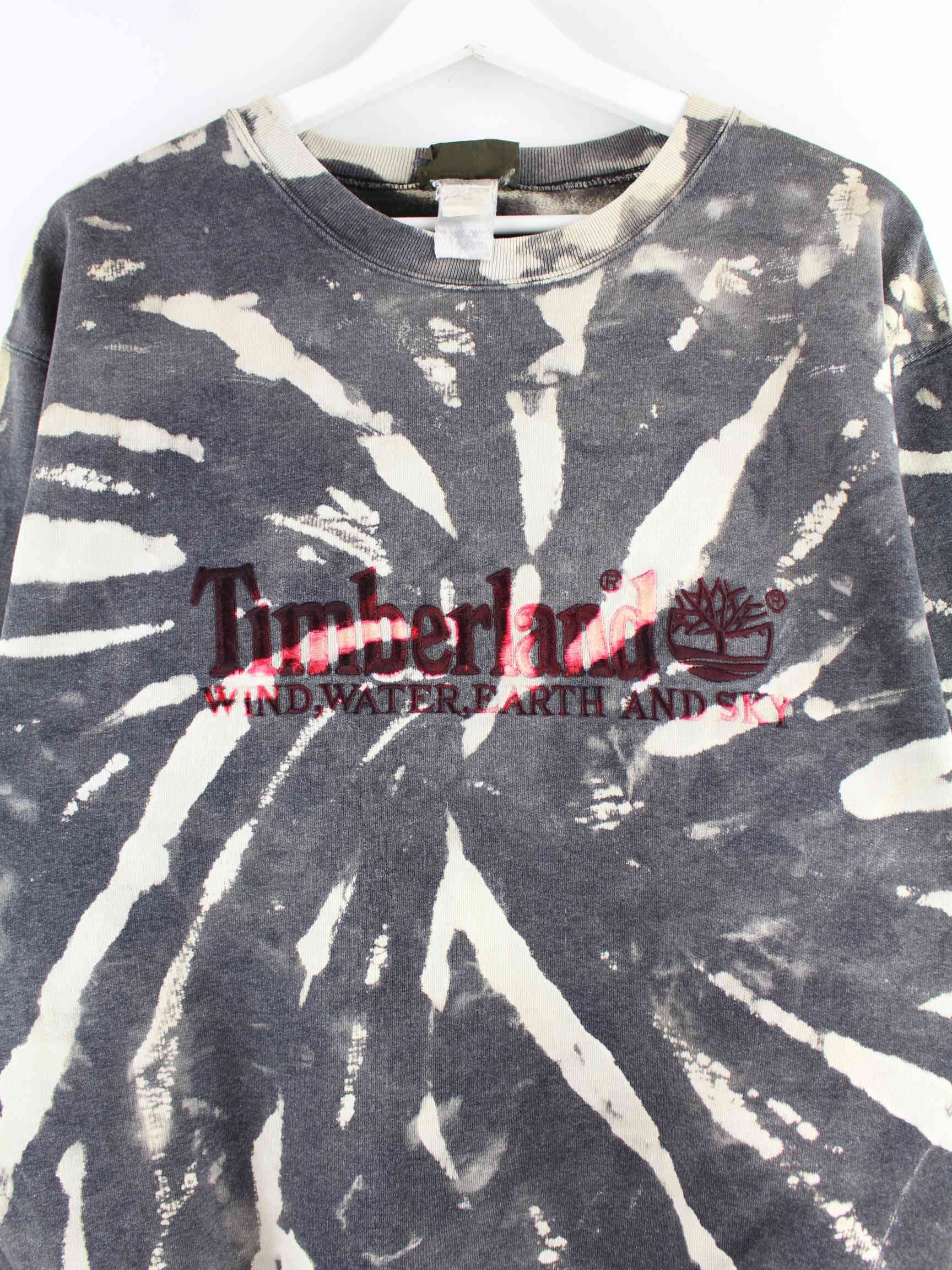 Timberland 90s Vintage Embroidered Tie Dye Sweater Grau M (detail image 1)