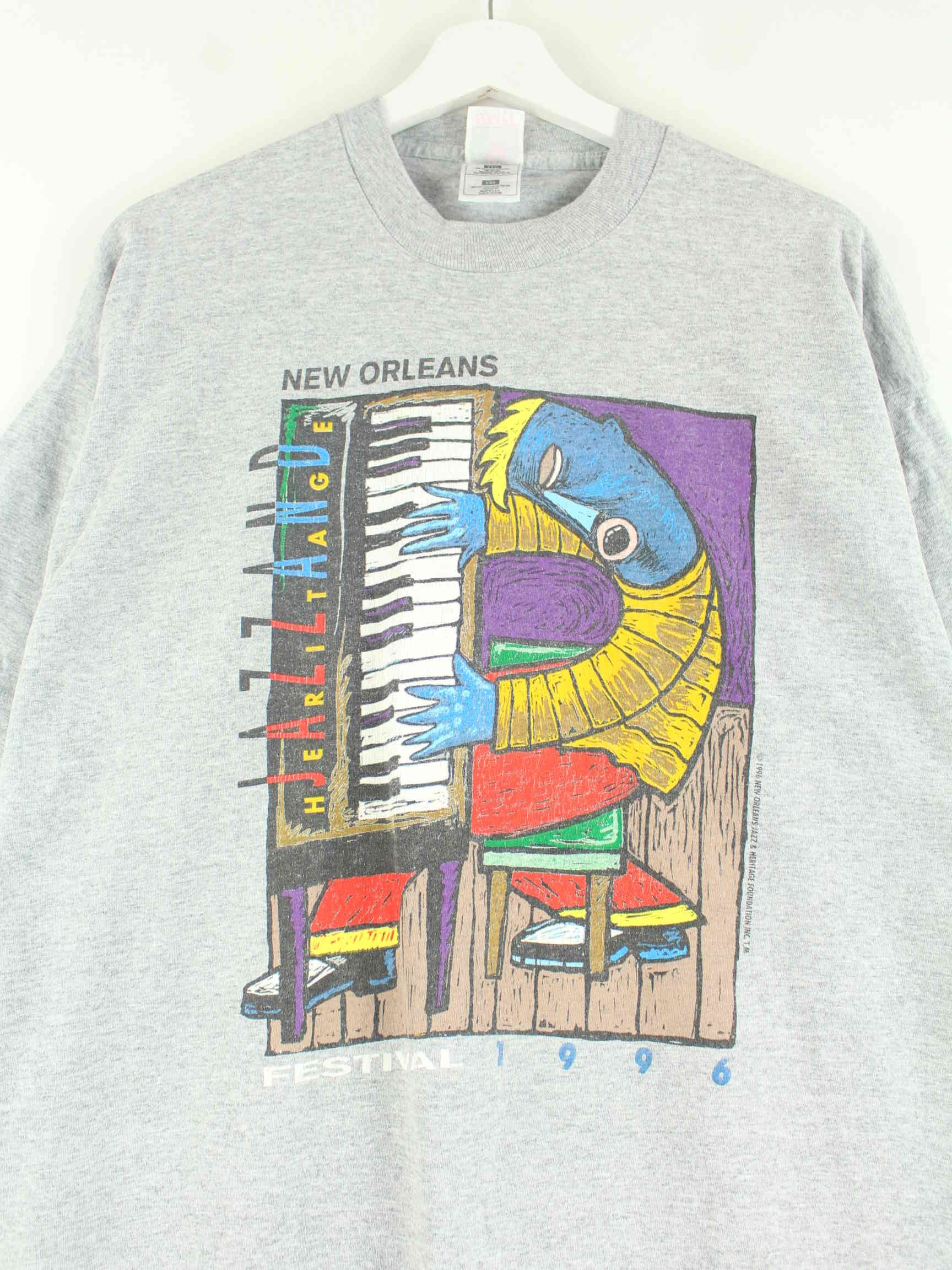 Fruit of the Loom 1996 Vintage Jazz Festival Single Stitched T-Shirt Grau XXL (detail image 1)