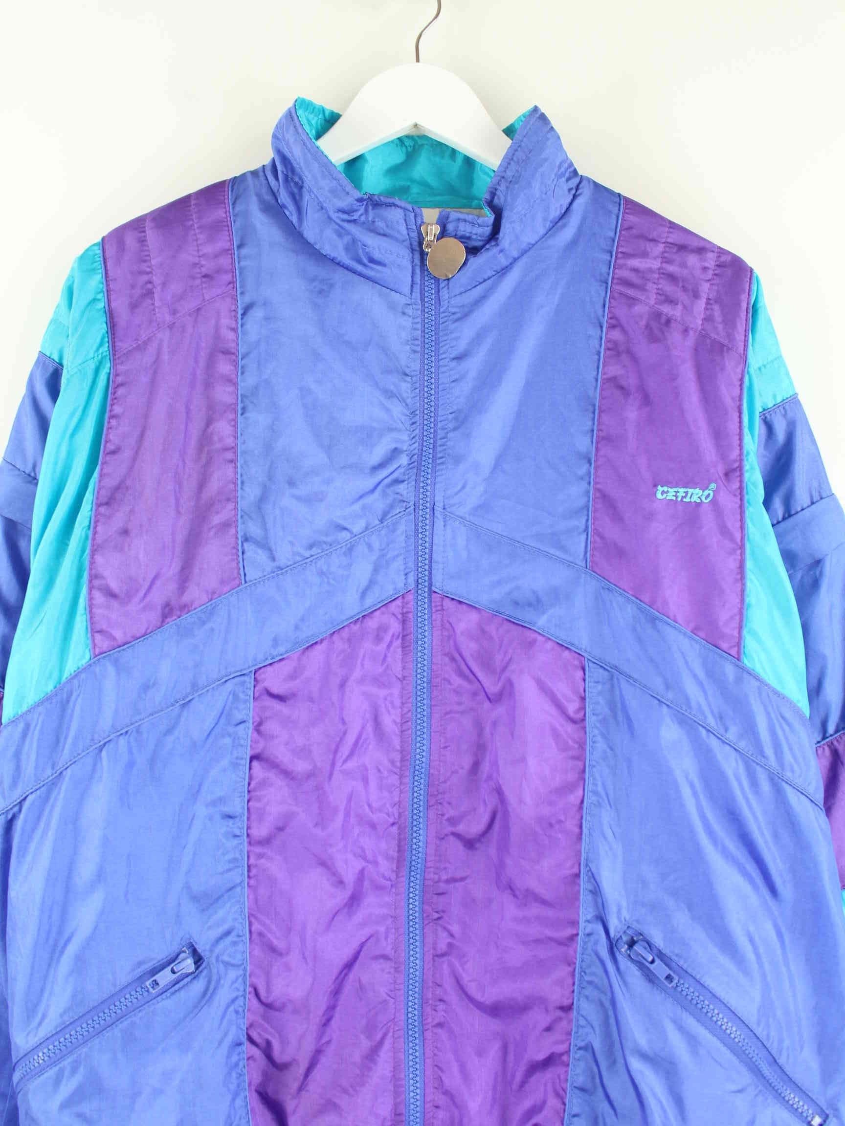 Vintage 80s Trainingsjacke Blau L (detail image 1)