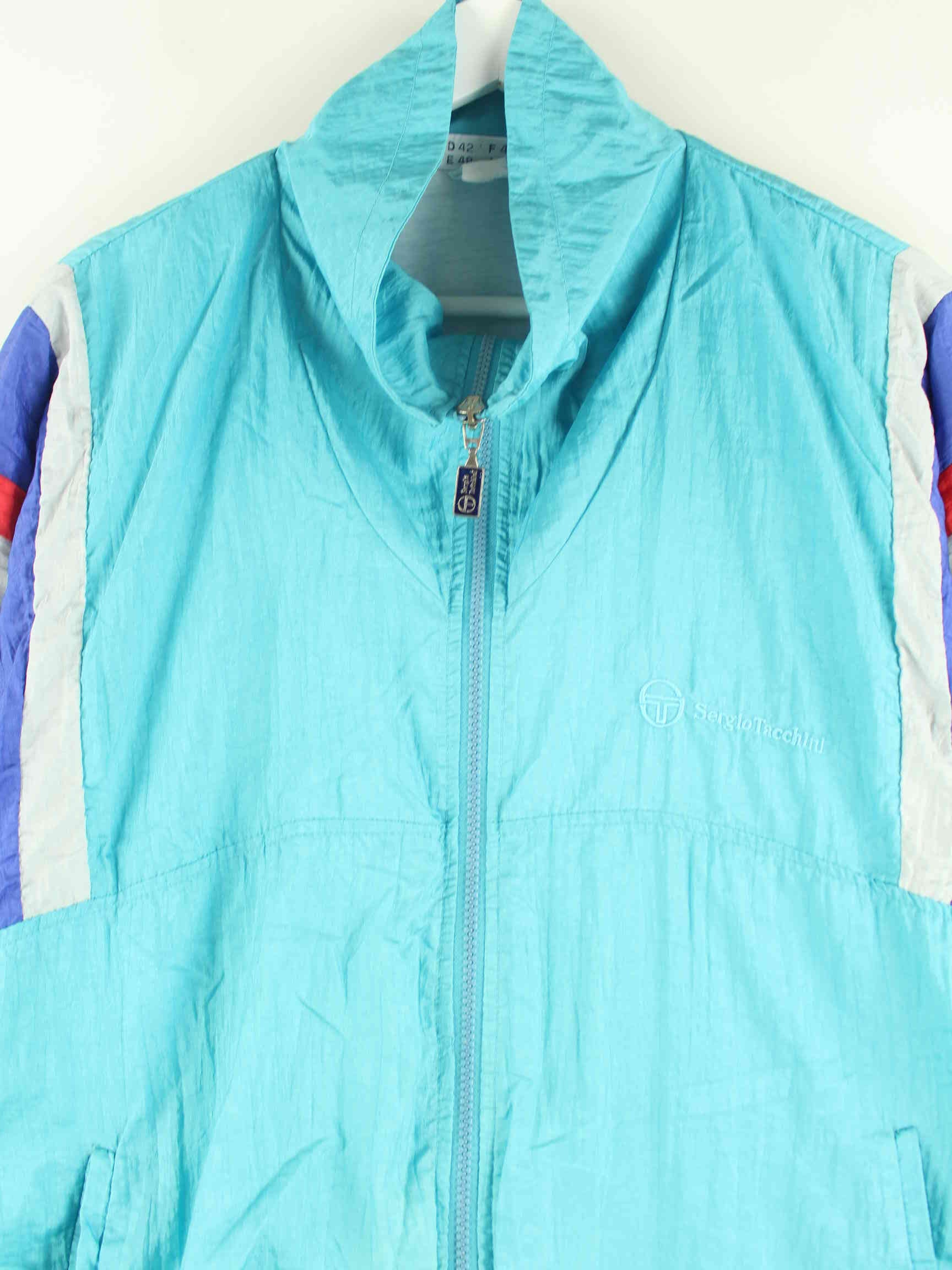 Sergio Tacchini 80s Vintage Embroidered Trainingsjacke Blau L (detail image 1)