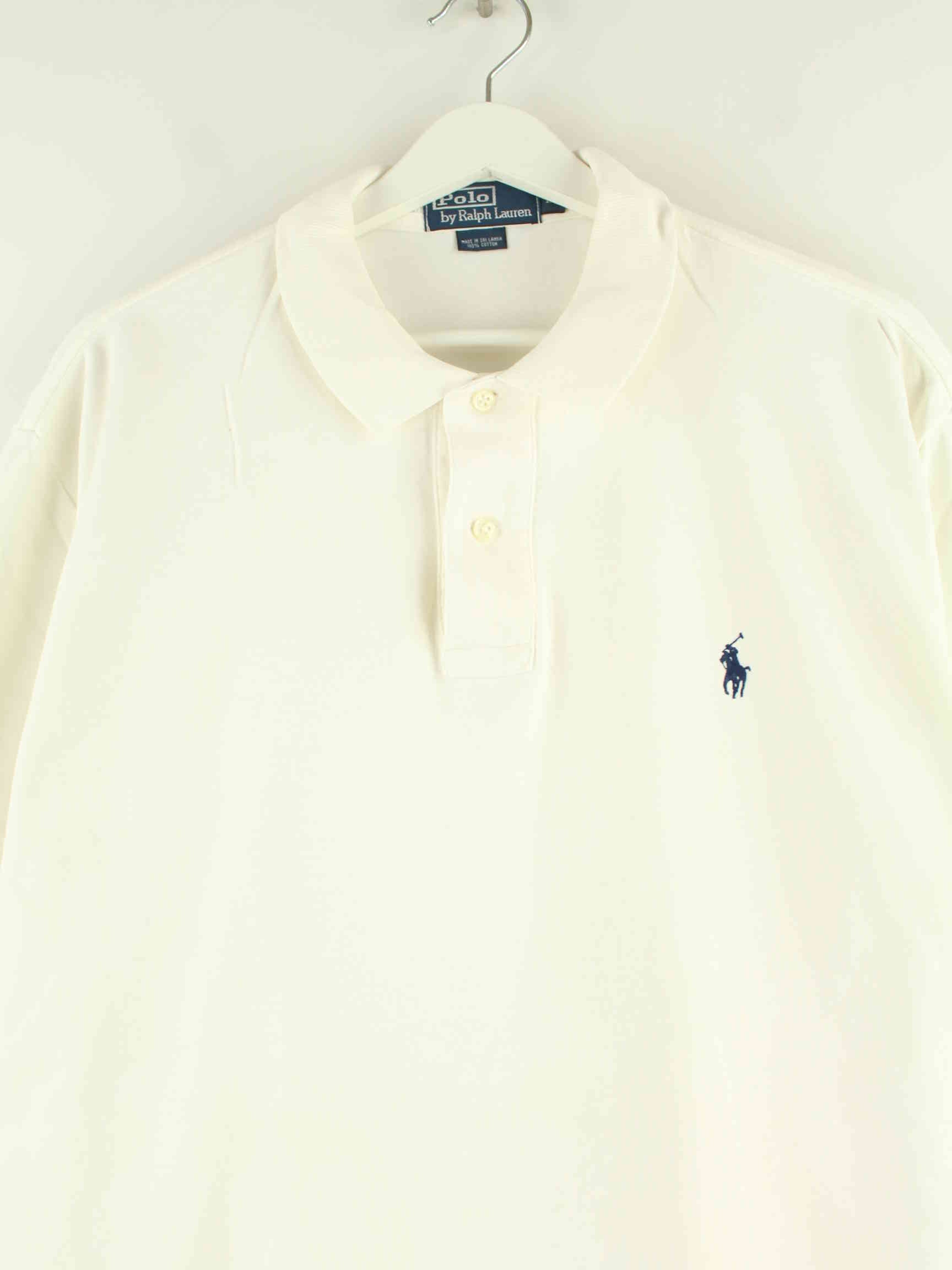 Ralph Lauren 90s Vintage Basic Polo Weiß L (detail image 1)