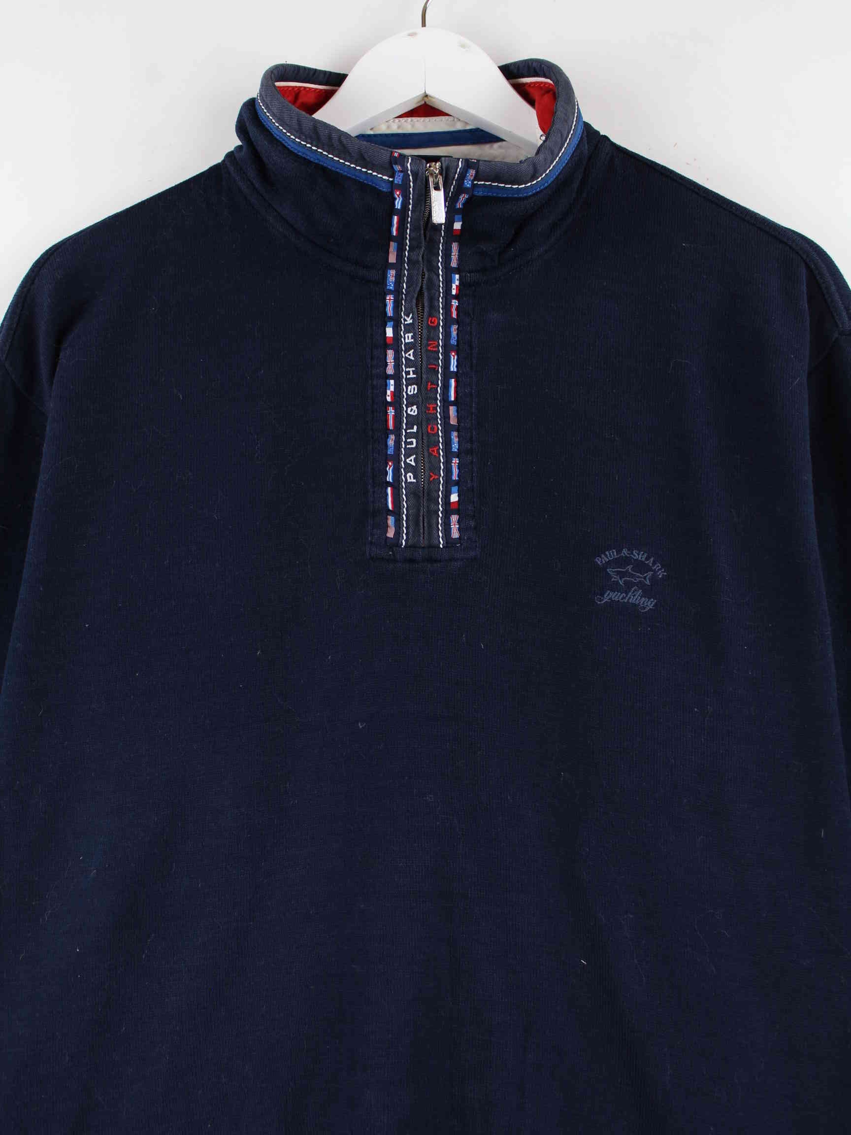 Paul & Shark 00s Embroidered Half Zip Pullover Blau XL (detail image 1)