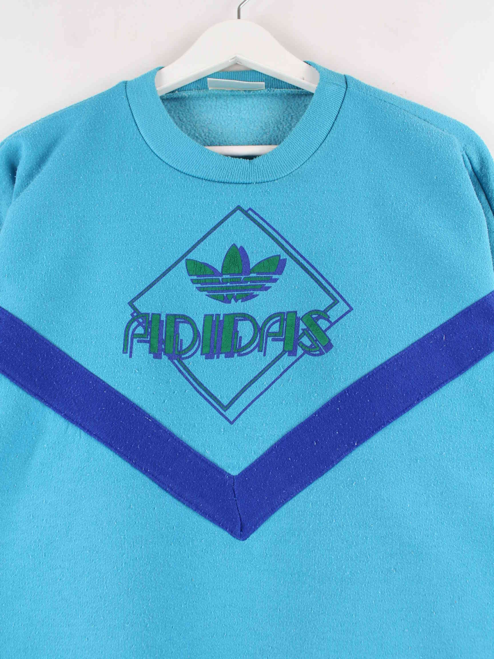 Adidas Damen 80s Vintage Print Sweater Türkis S (detail image 1)