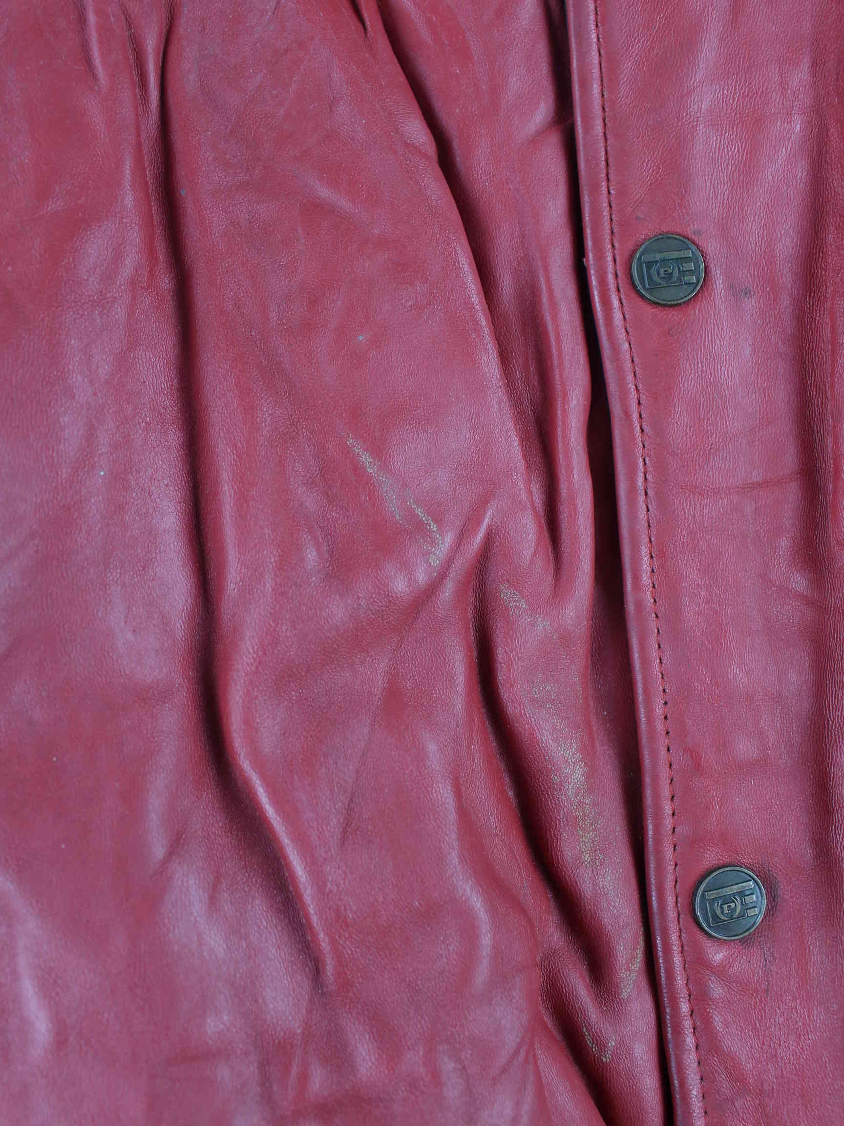 Vintage 90s Phat Farm Leder Jacke Rot 4XL (detail image 8)