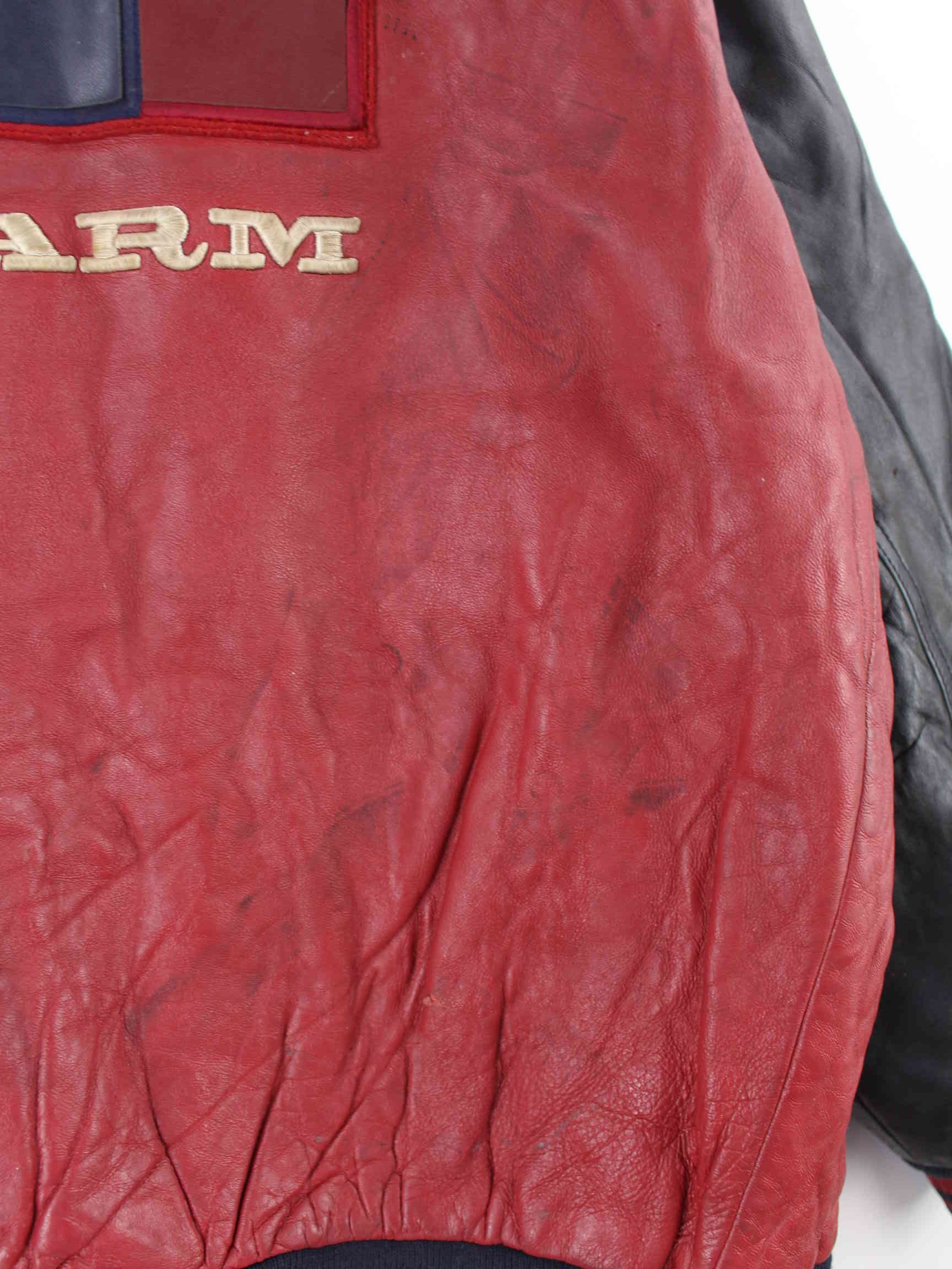 Vintage 90s Phat Farm Leder Jacke Rot 4XL (detail image 14)