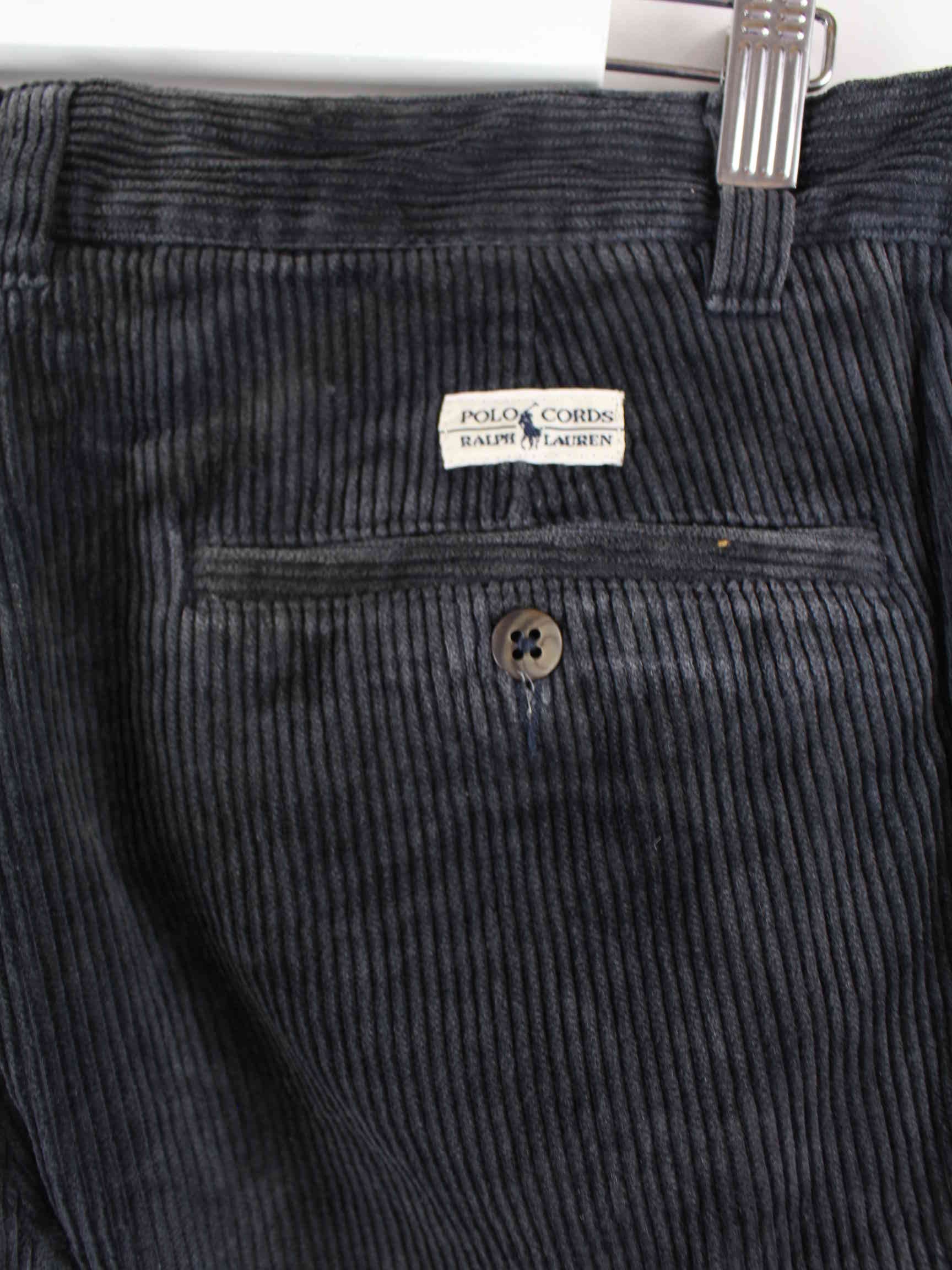 Ralph Lauren 90s Vintage Cord Hose Schwarz W30 L30 (detail image 5)