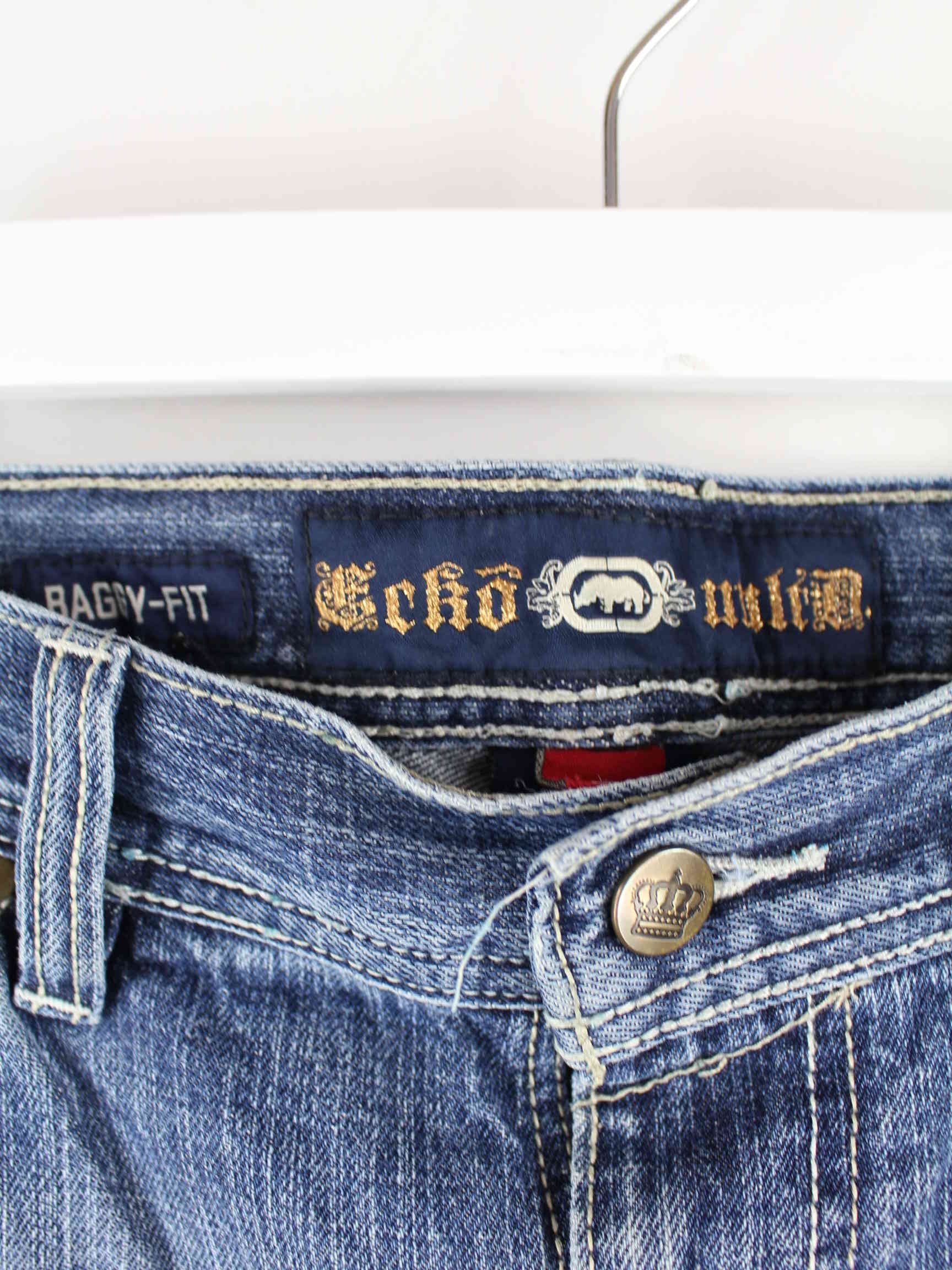 Ecko y2k Embroidered Baggy Fit Jeans Blau W36 L34 (detail image 3)