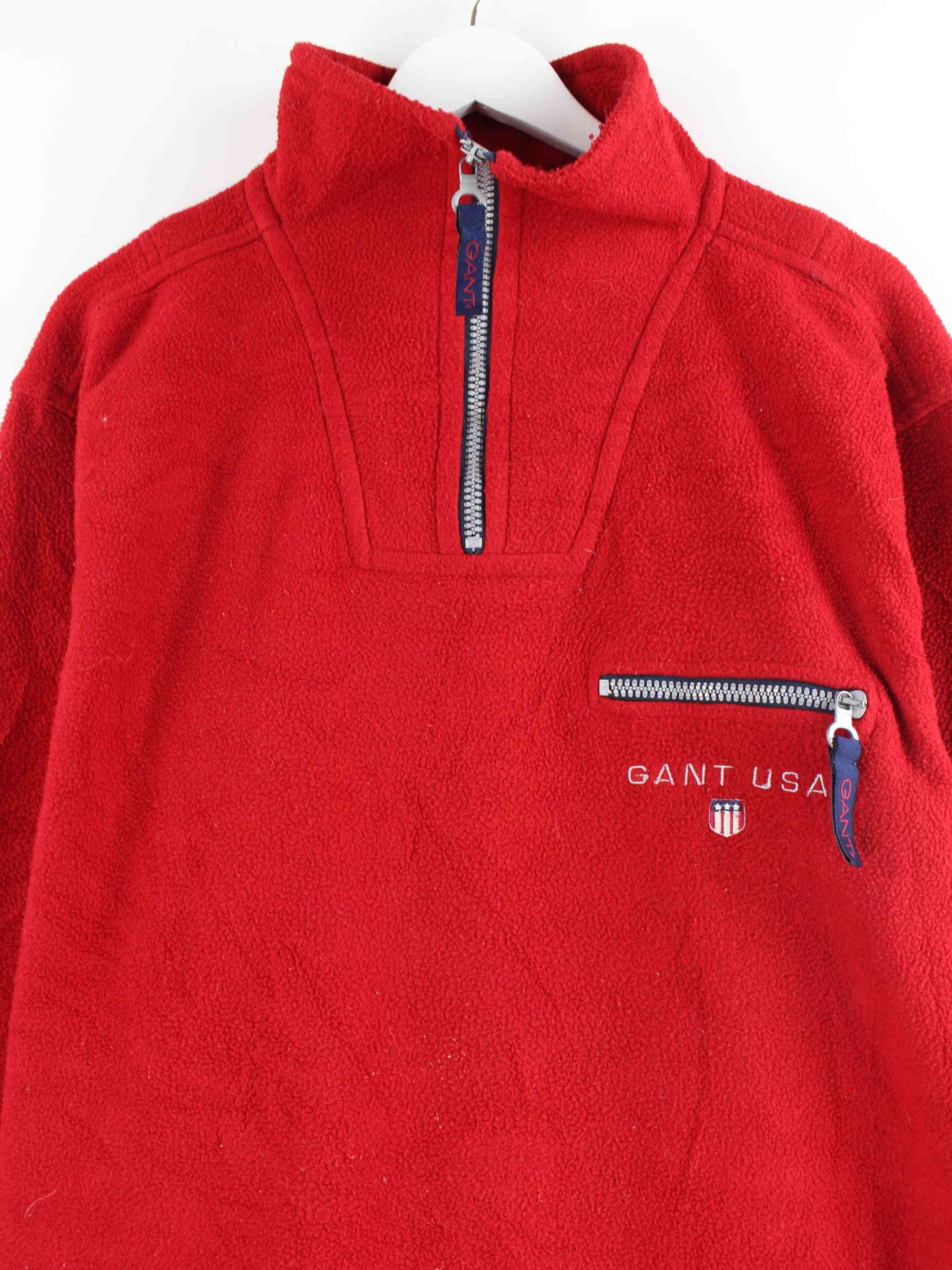 Gant 90s Vintage Fleece Half Zip Sweater Rot L (detail image 1)