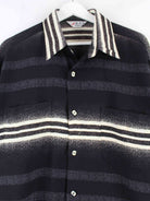 Vintage 90s Vintage Striped Pattern Hemd Schwarz XL (detail image 1)