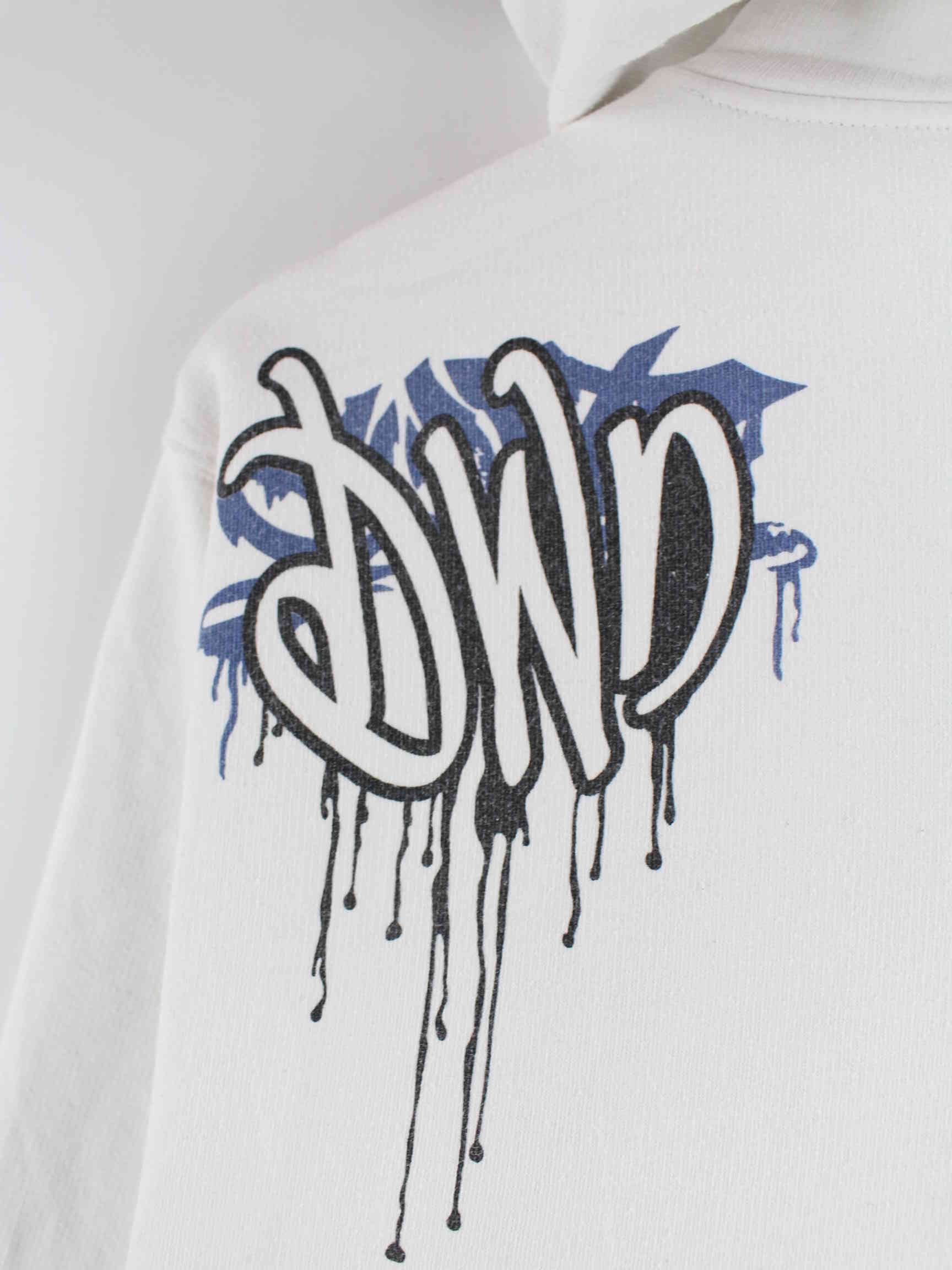 Vintage y2k Grafitti Embroidered Hoodie Weiß S (detail image 3)