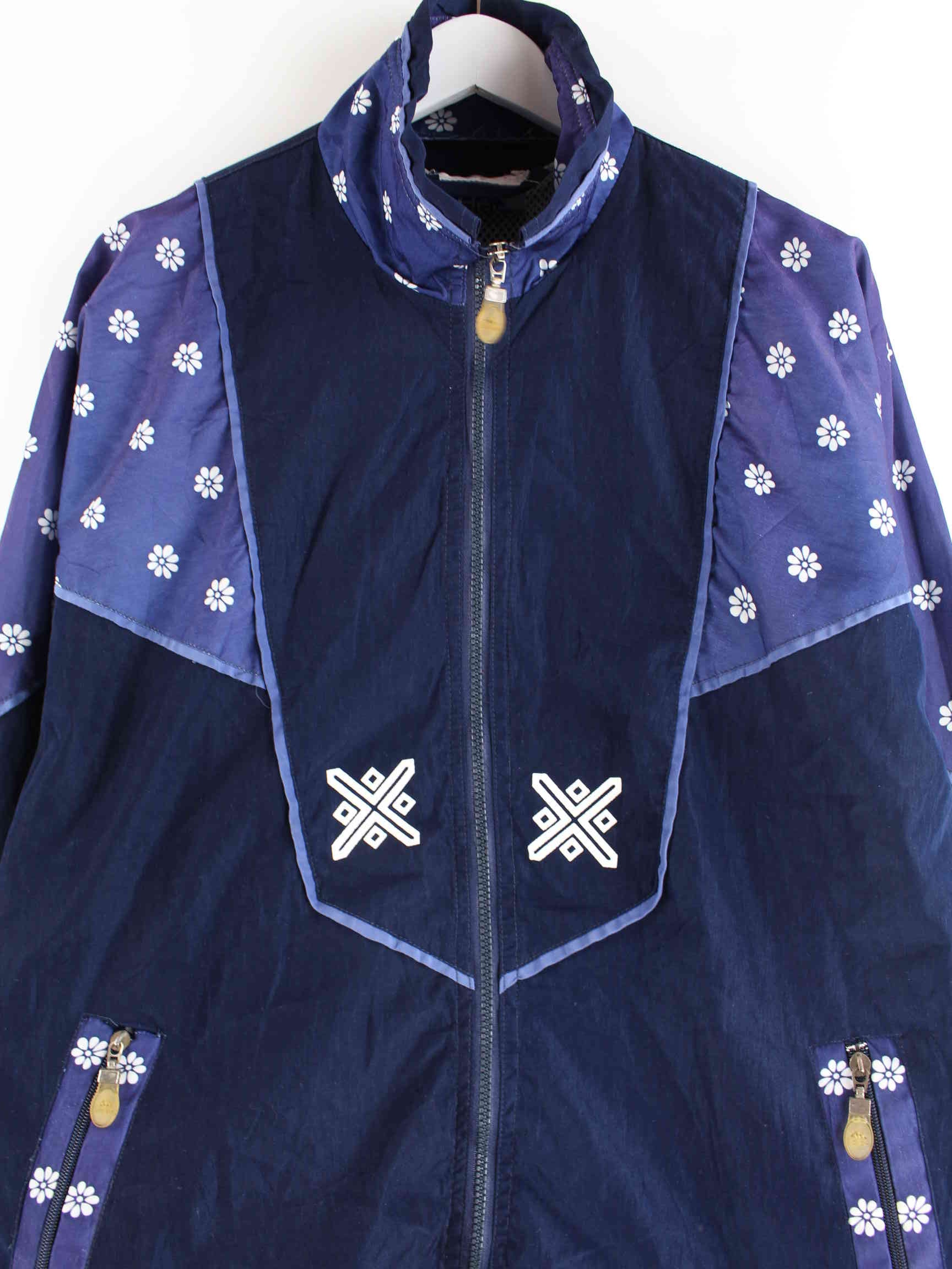 Vintage 90s Pattern Trainingsjacke Blau XL (detail image 1)