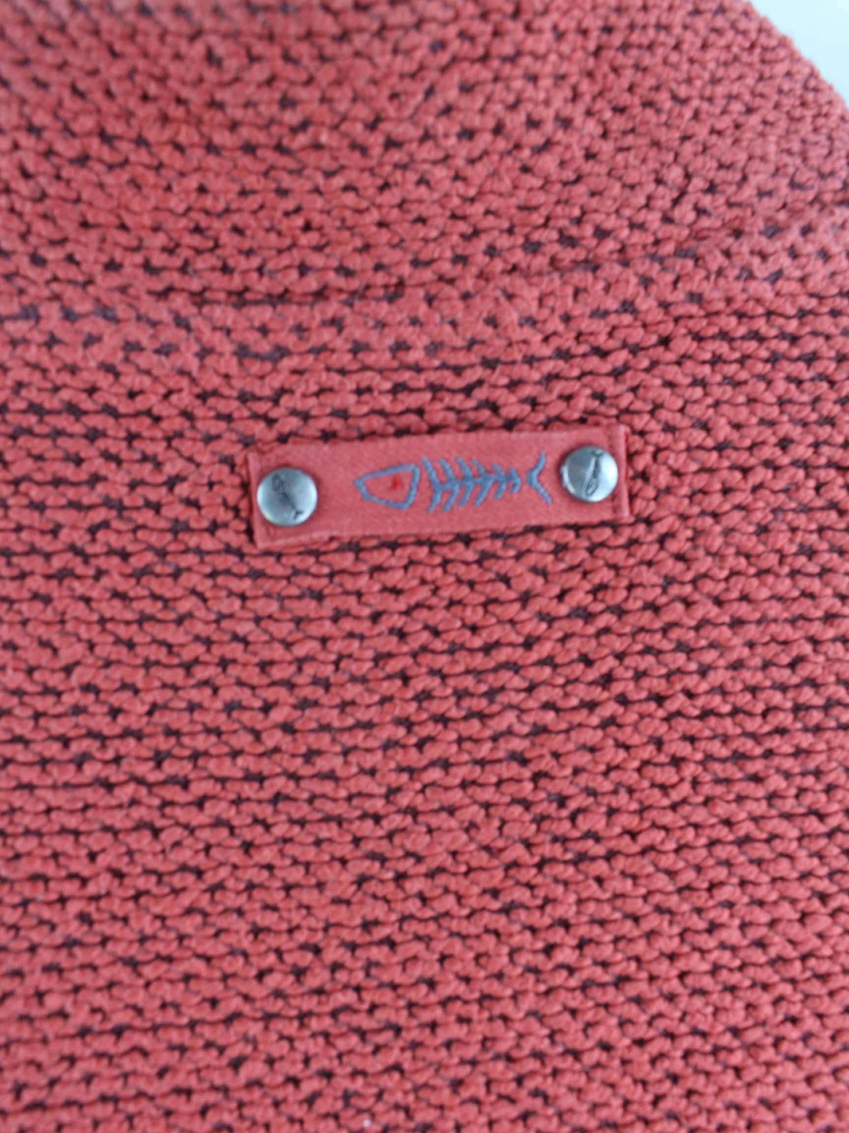 Weird Fish y2k Knit Half Zip Sweater Rot L (detail image 3)