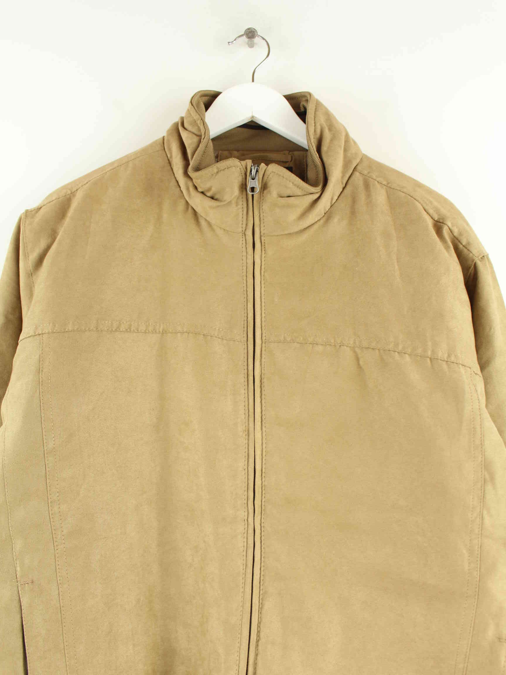 Vintage y2k Suede Bomber Jacke Beige XL (detail image 1)