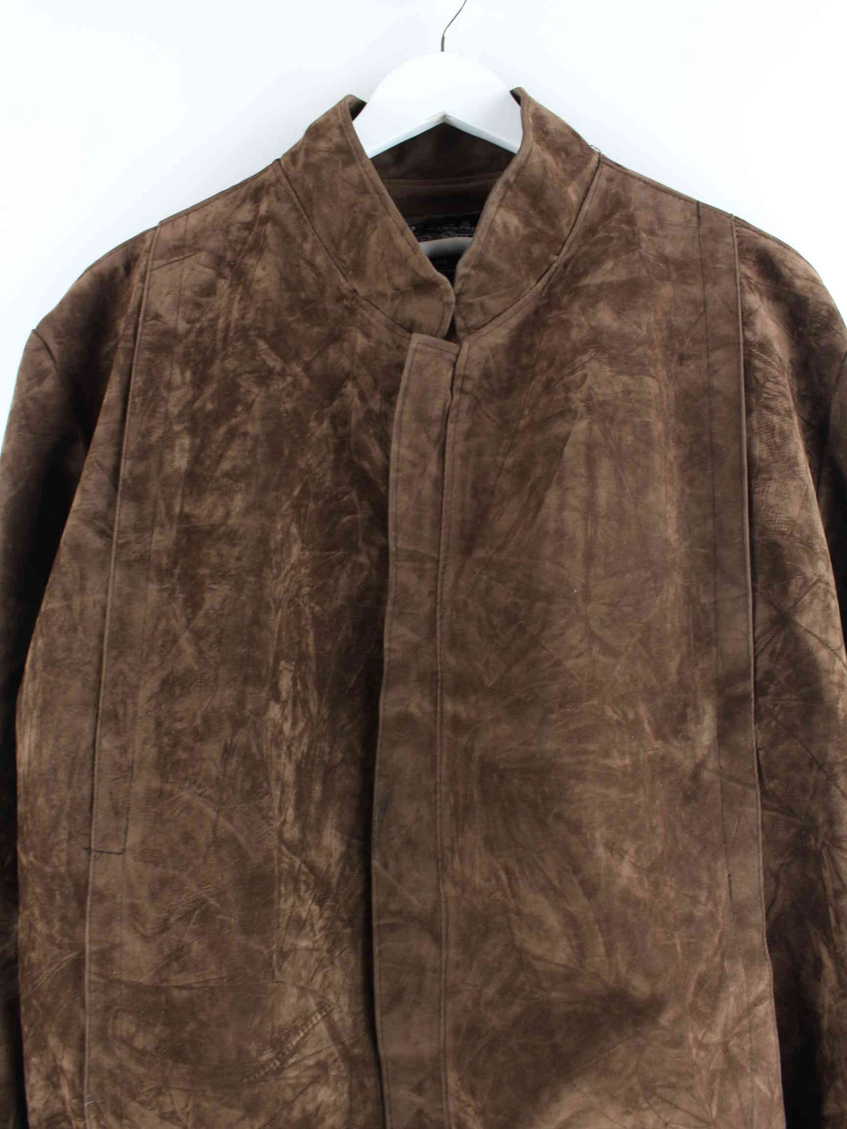 Vintage y2k Suede Leder Jacke Braun M (detail image 1)