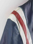 Vintage 80s Leder College Jacke Blau L (detail image 4)