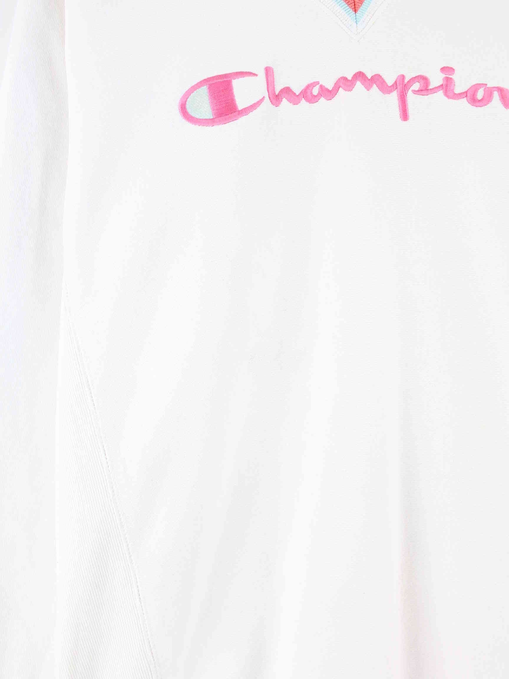 Champion Damen V Neck Embroidered Logo Sweater Weiß S (detail image 2)