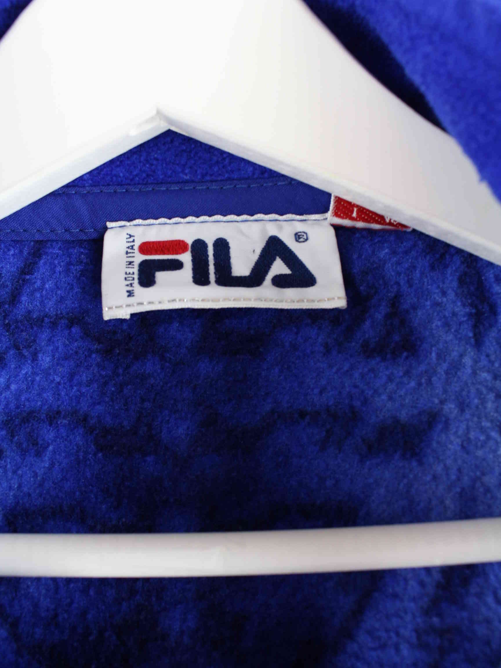 Fila 90s Vintage Half Zip Fleece Sweater Blau M (detail image 2)