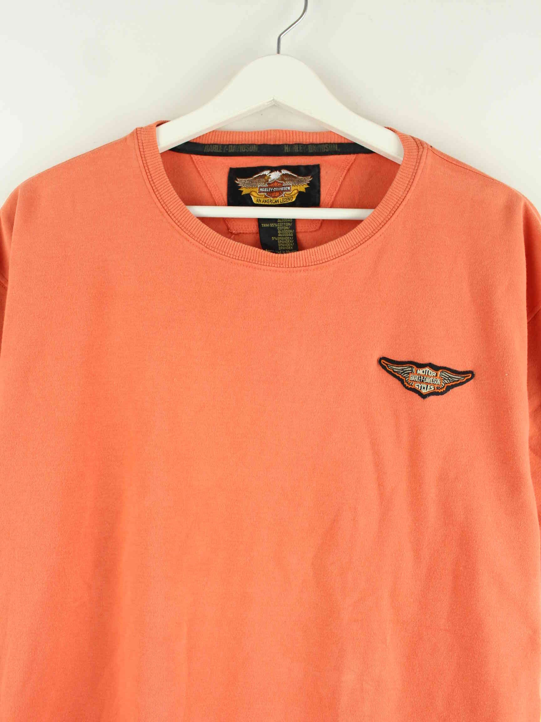 Harley Davidson 90s Vintage Patch T-Shirt Orange L (detail image 1)