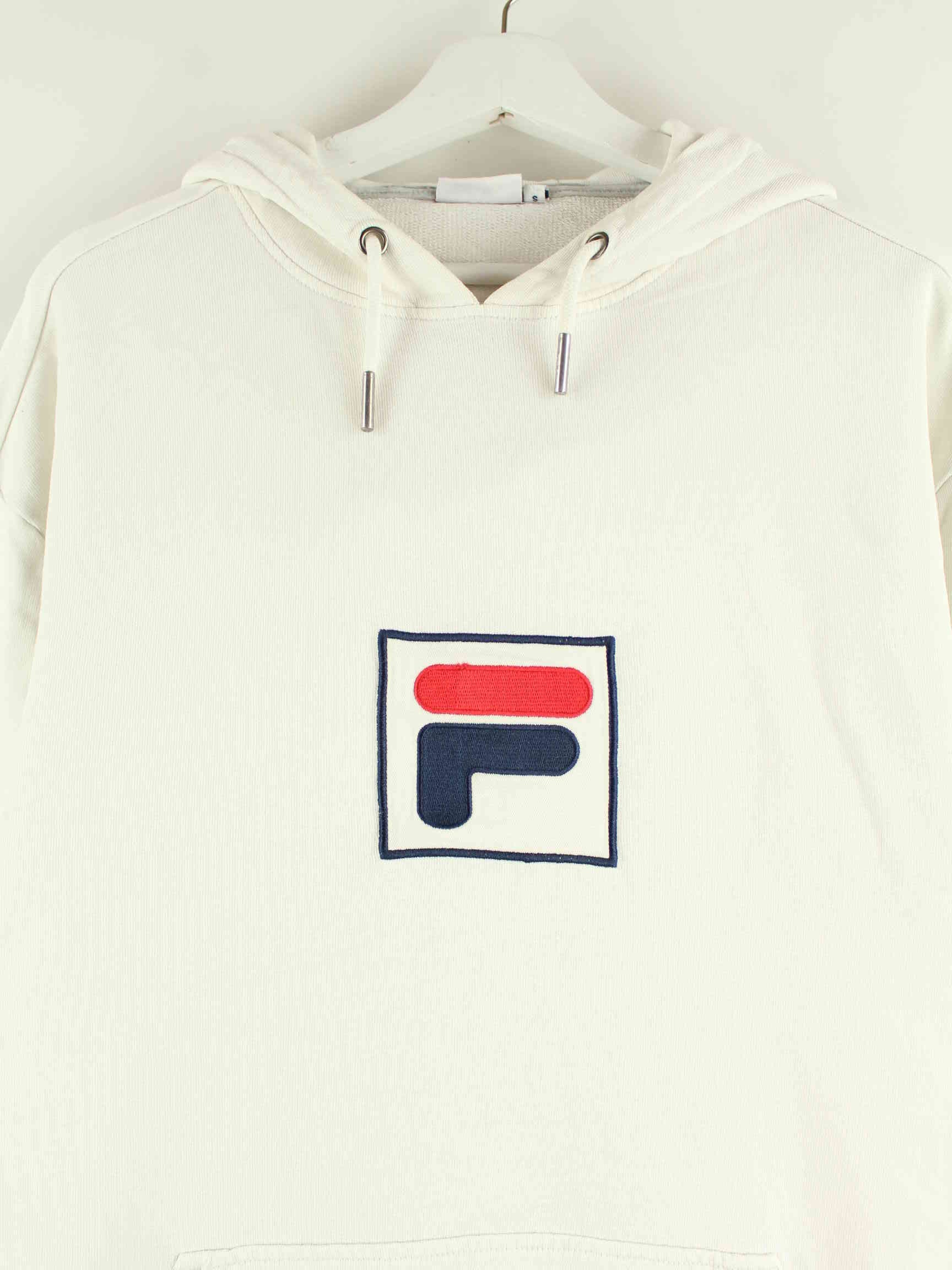 Fila 90s Vintage Embroidered Hoodie Weiß S (detail image 1)