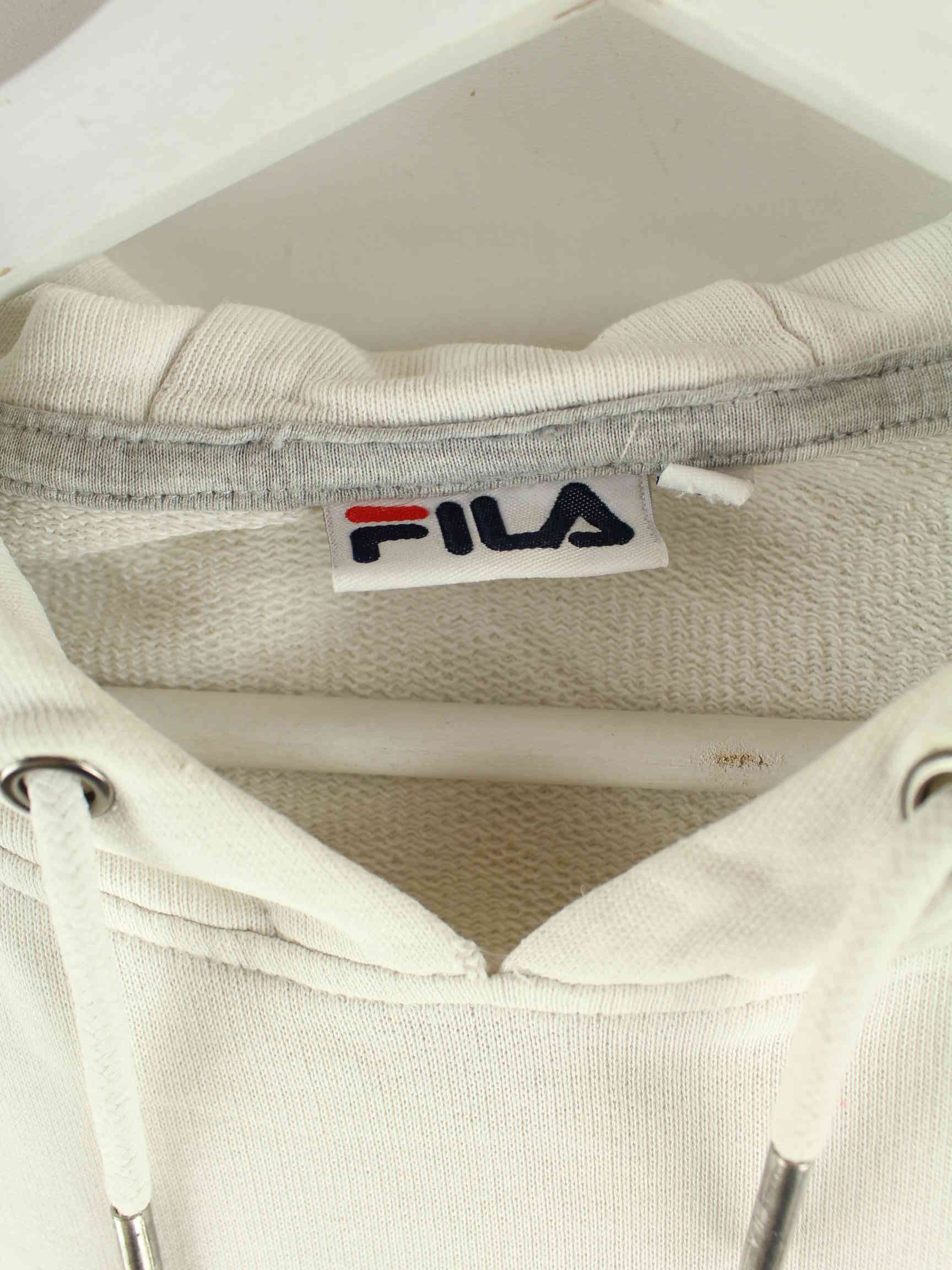 Fila 90s Vintage Embroidered Hoodie Weiß S (detail image 2)