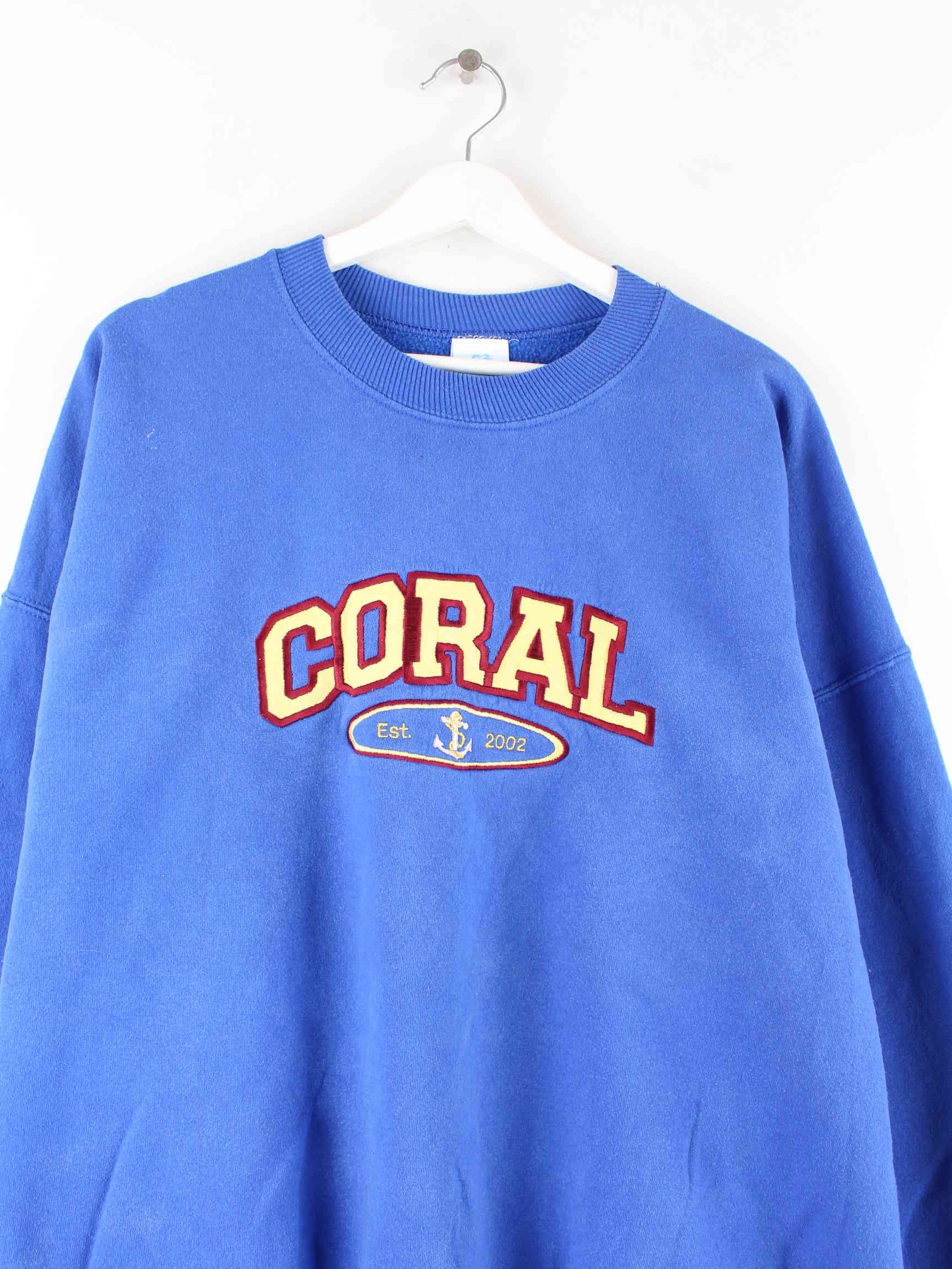 Vintage Coral Embroidered Sweater Blau XXL (detail image 1)