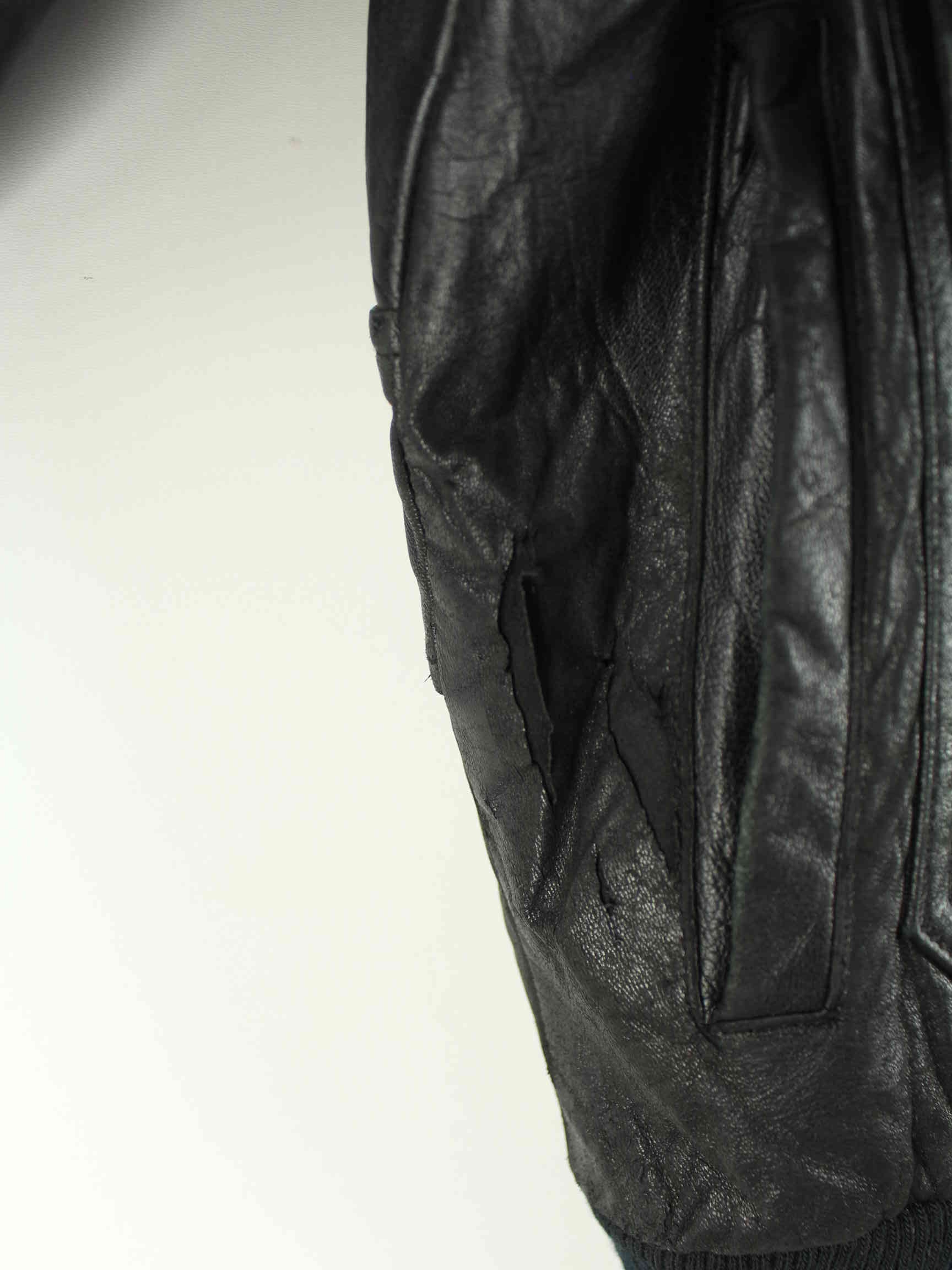 Vintage 80s U.S. Navy Korean Bomber Jacke Schwarz M (detail image 2)