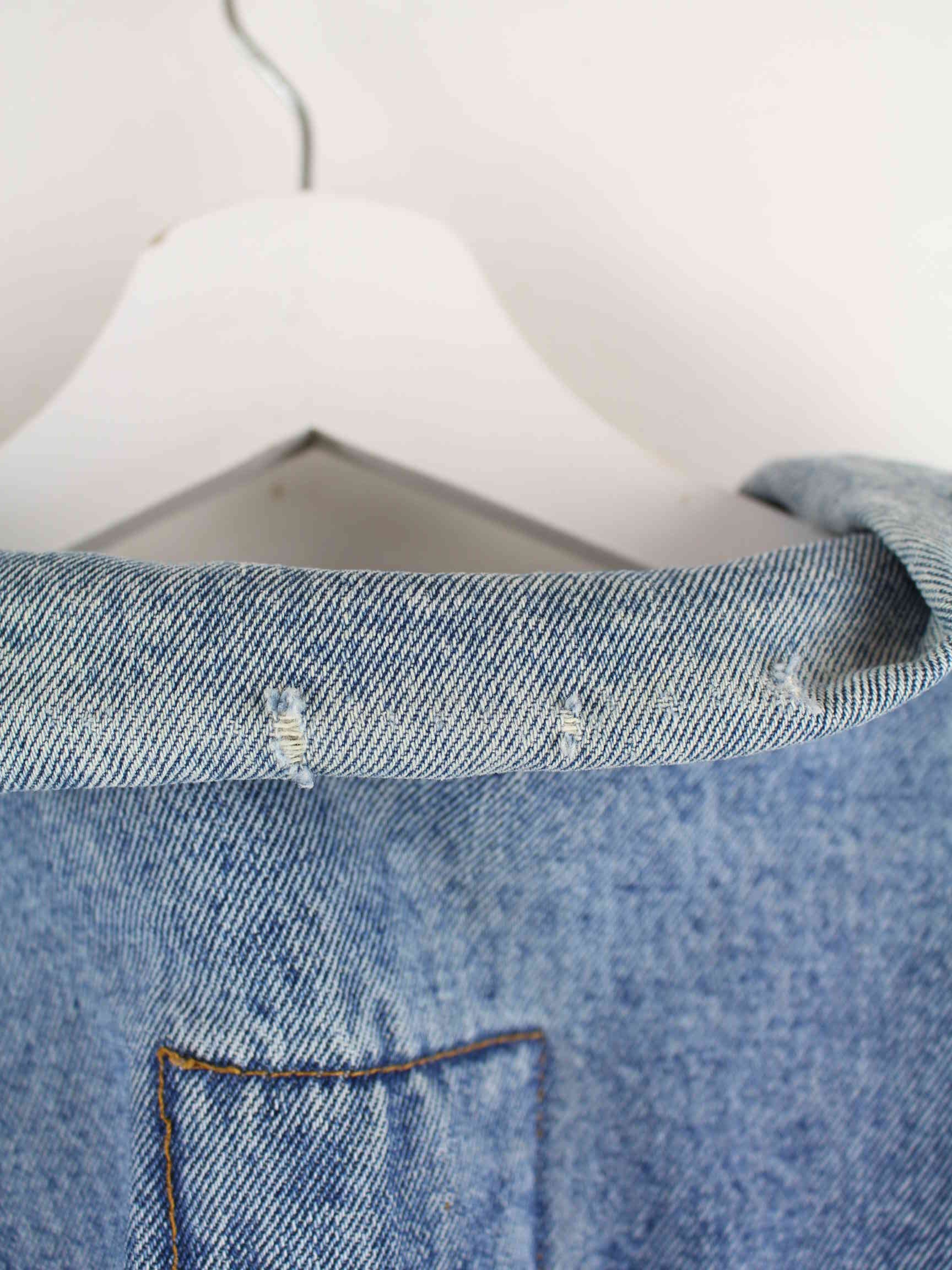 Vintage 90s Gefütterte Jeans Jacke Blau L (detail image 4)