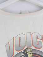 Vintage 90s Voice Pilot Print T-Shirt Weiß XXL (detail image 9)