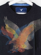 Vintage Eagle Print Sweatshirt Schwarz M (detail image 3)