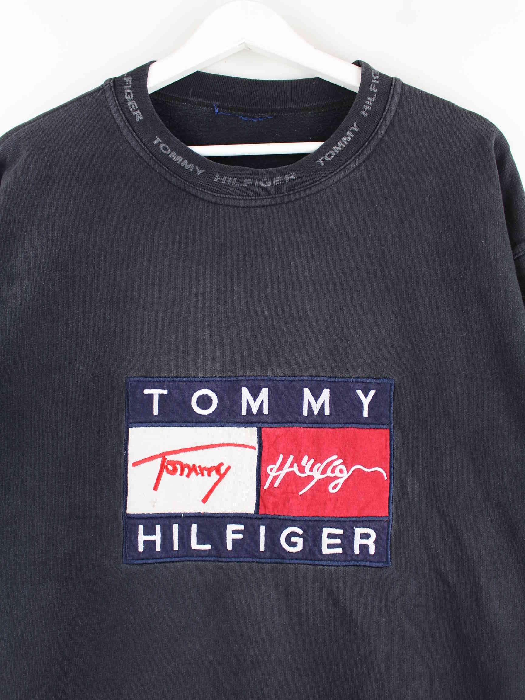 Tommy Hilfiger 90s Vintage Big Logo Sweater Schwarz XL (detail image 1)